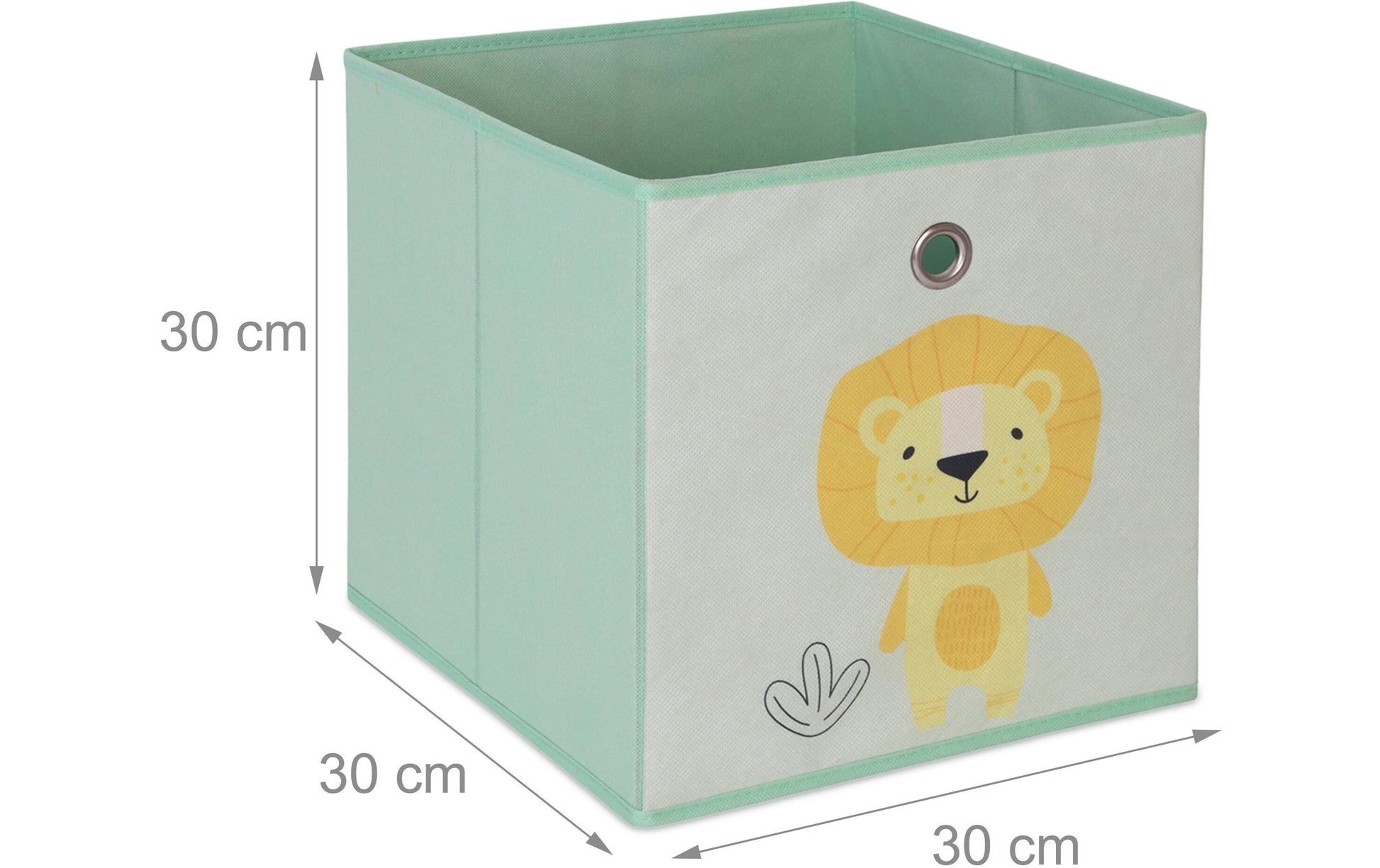 Relaxdays Aufbewahrungsbox ohne Deckel – Gelb/Grün – 300 × 300 × 300 mm – 4-teiliges Set