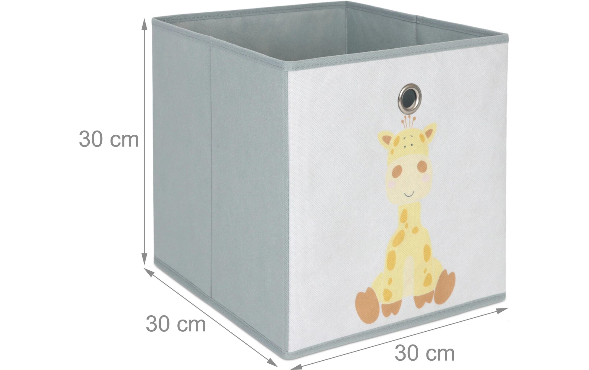 Relaxdays Aufbewahrungsbox ohne Deckel – grau/grün/beige – 330 × 330 × 330 mm – 3 Stück