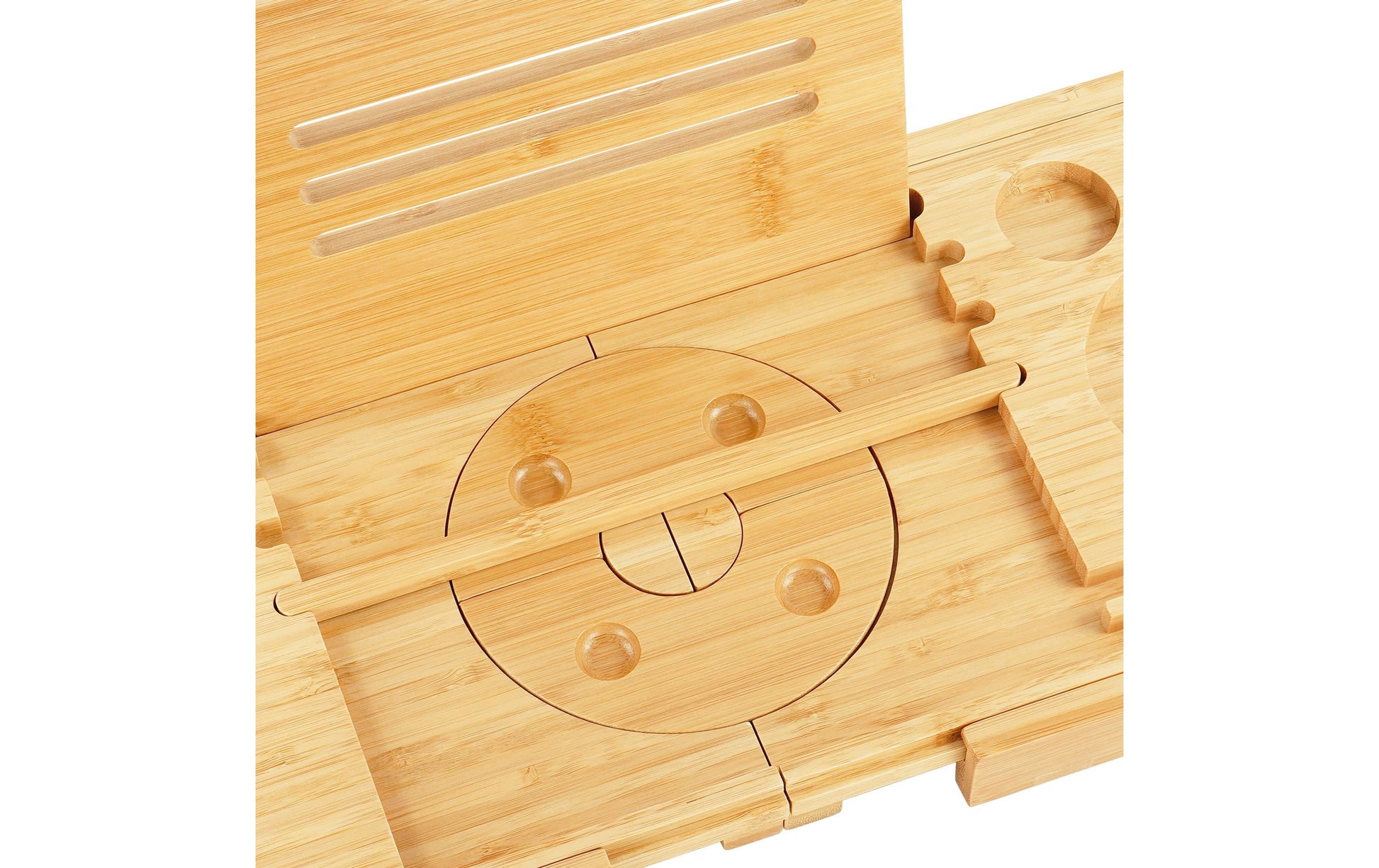 Relaxdays Badewannenablage – 105×22×3,5 cm, Bambus (100%), freistehend, Hellbraun