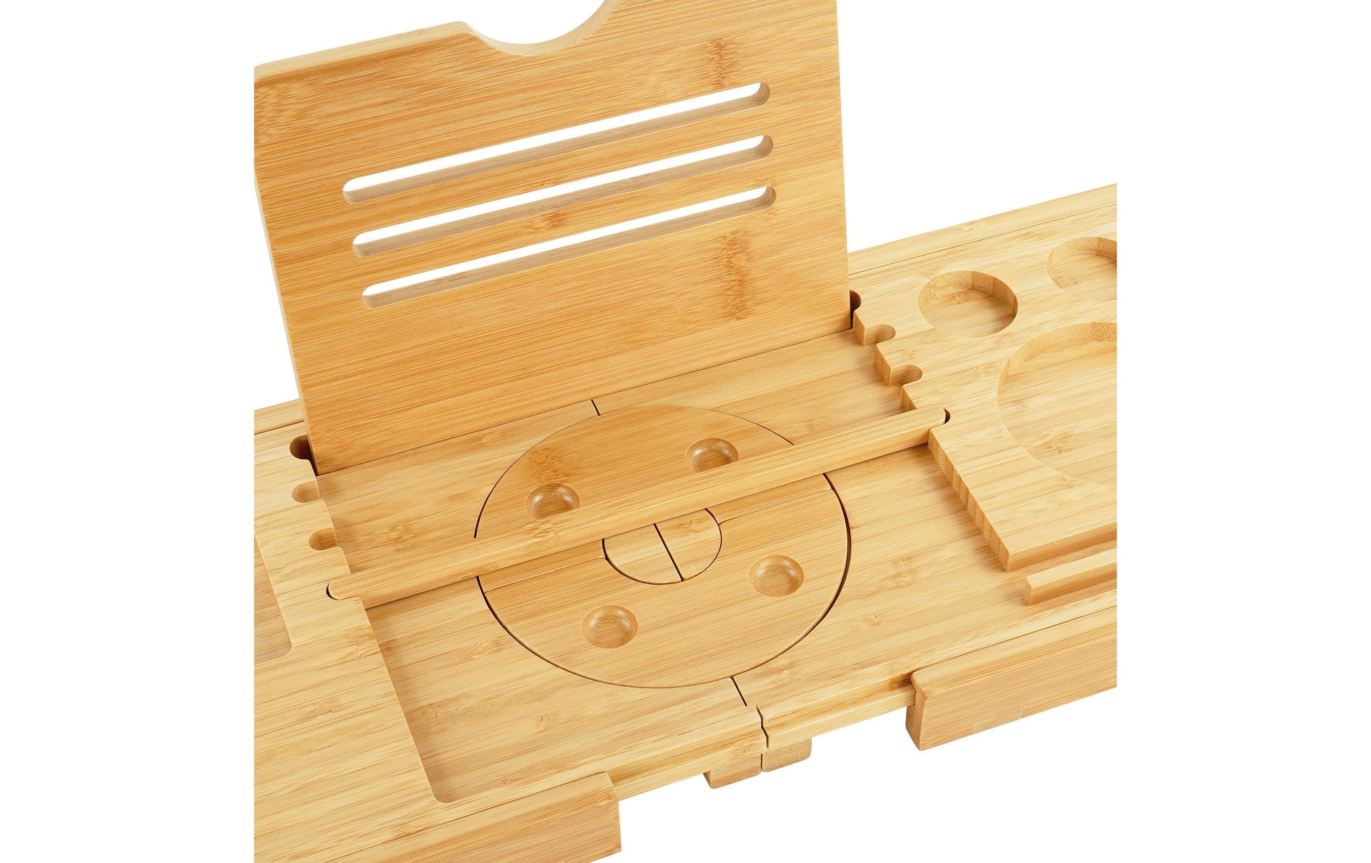 Relaxdays Badewannenablage – 105×22×3,5 cm, Bambus (100%), freistehend, Hellbraun