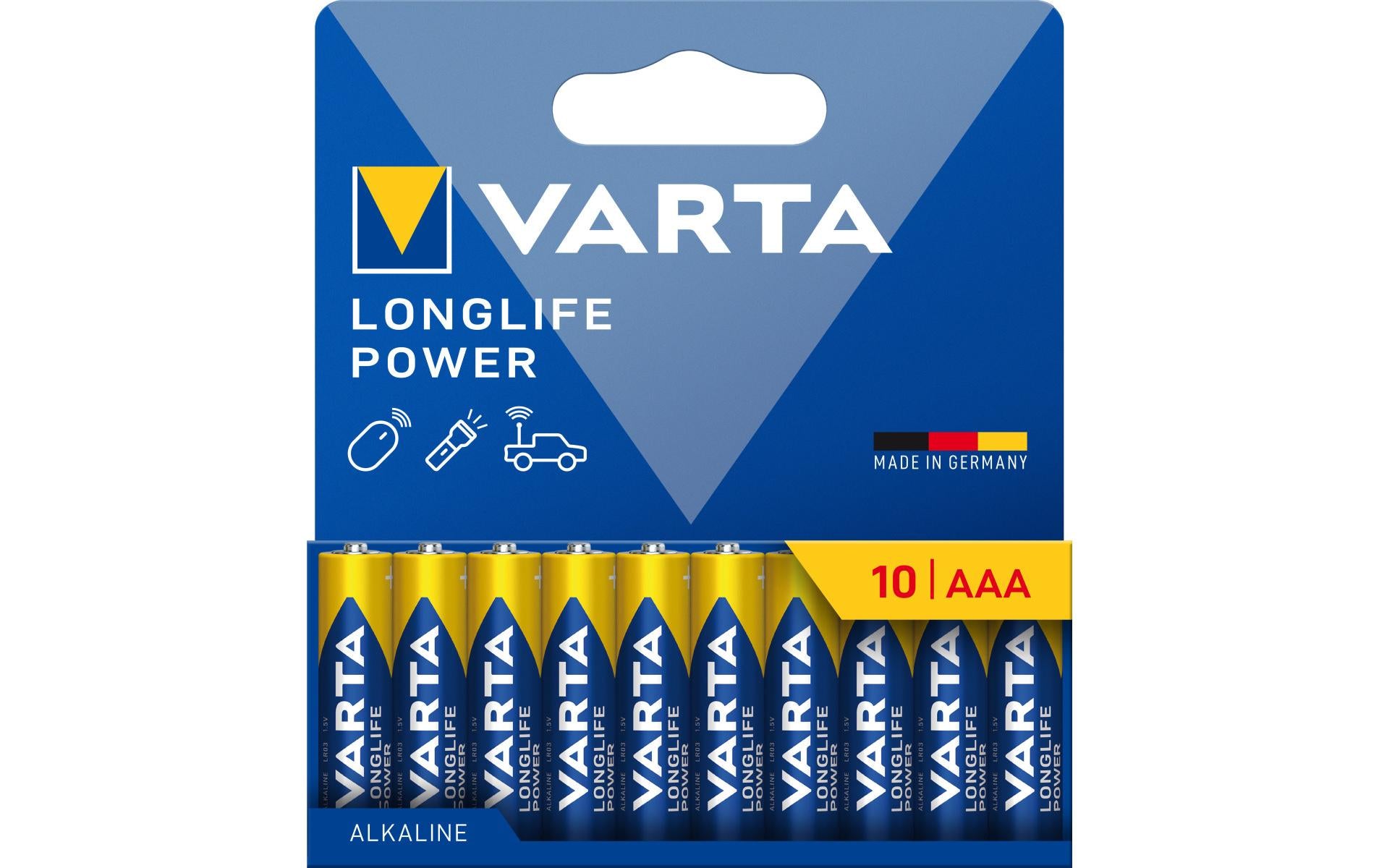 Varta AAA Batterien – Alkaline, 1,5 V – 10 Stk.