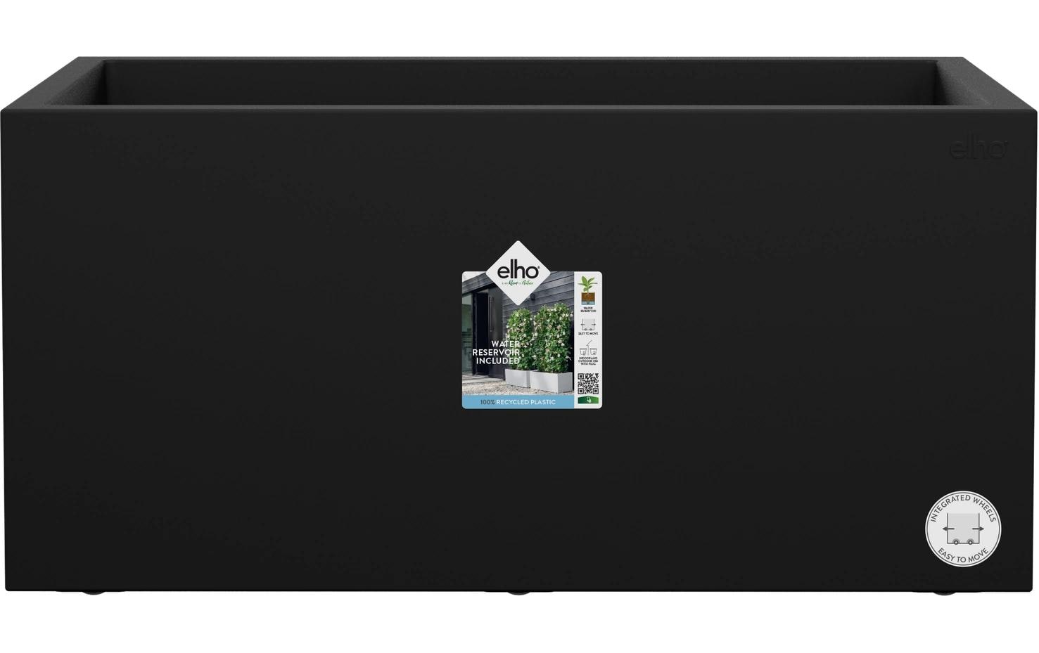 elho Vivo Next Pflanzkübel – 80 × 39 × 38 cm – Kunststoff, Schwarz