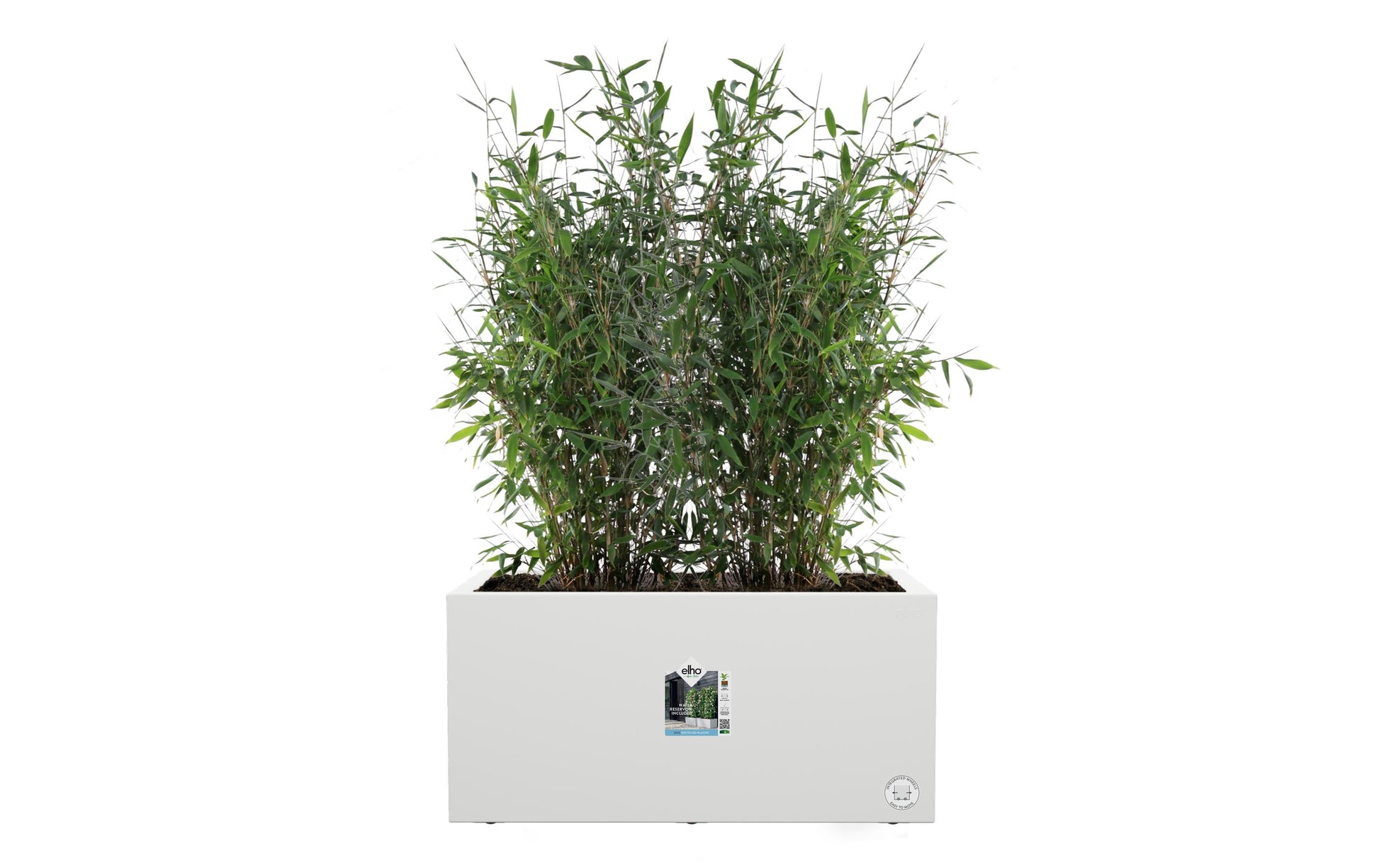elho Vivo Next Lang 80 Pflanzkübel – 63 l – Recycling-Kunststoff, Weiss
