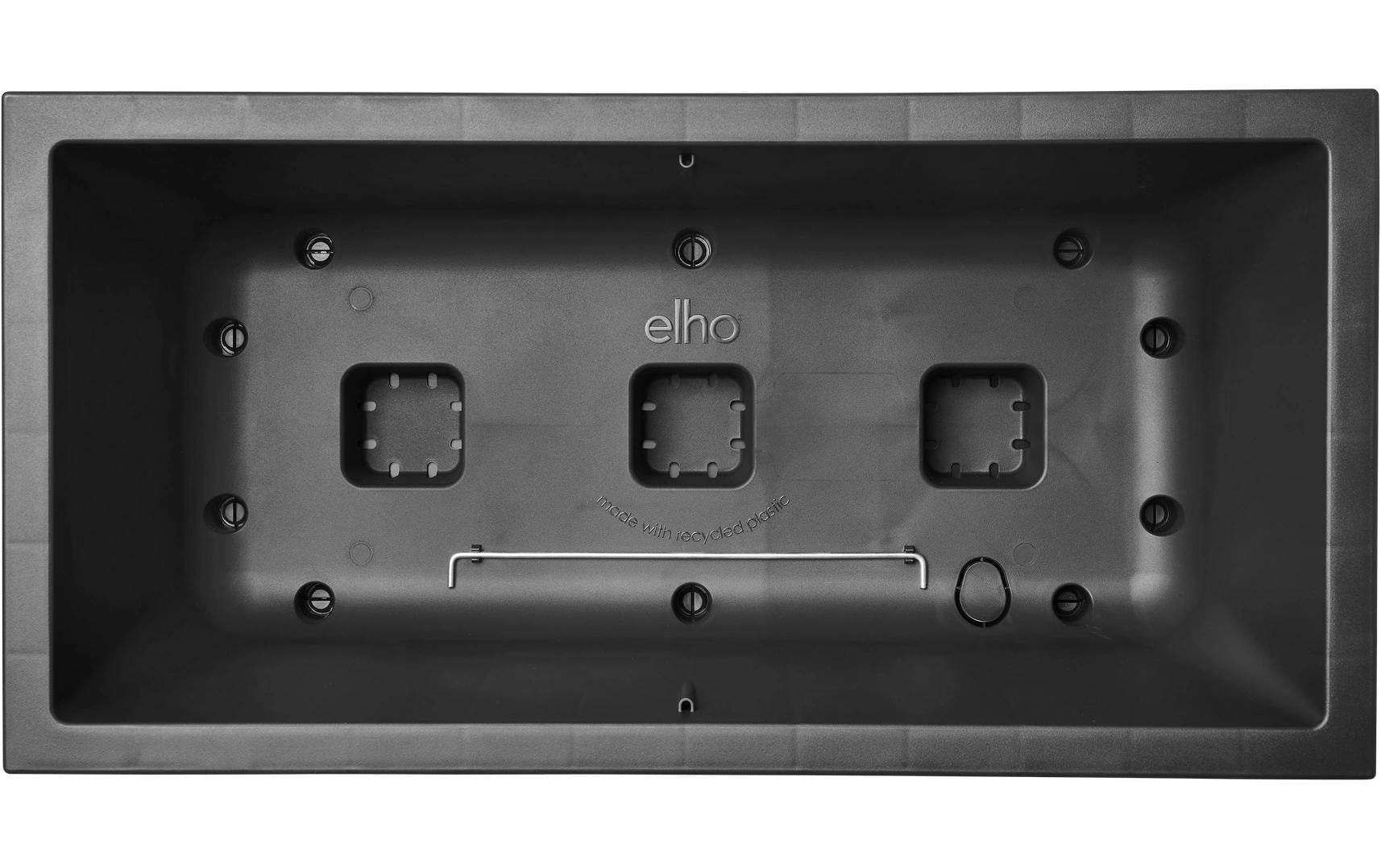 elho Vivo Next Lang 60 Pflanzkasten – 27 l – Recycling-Kunststoff, Schwarz