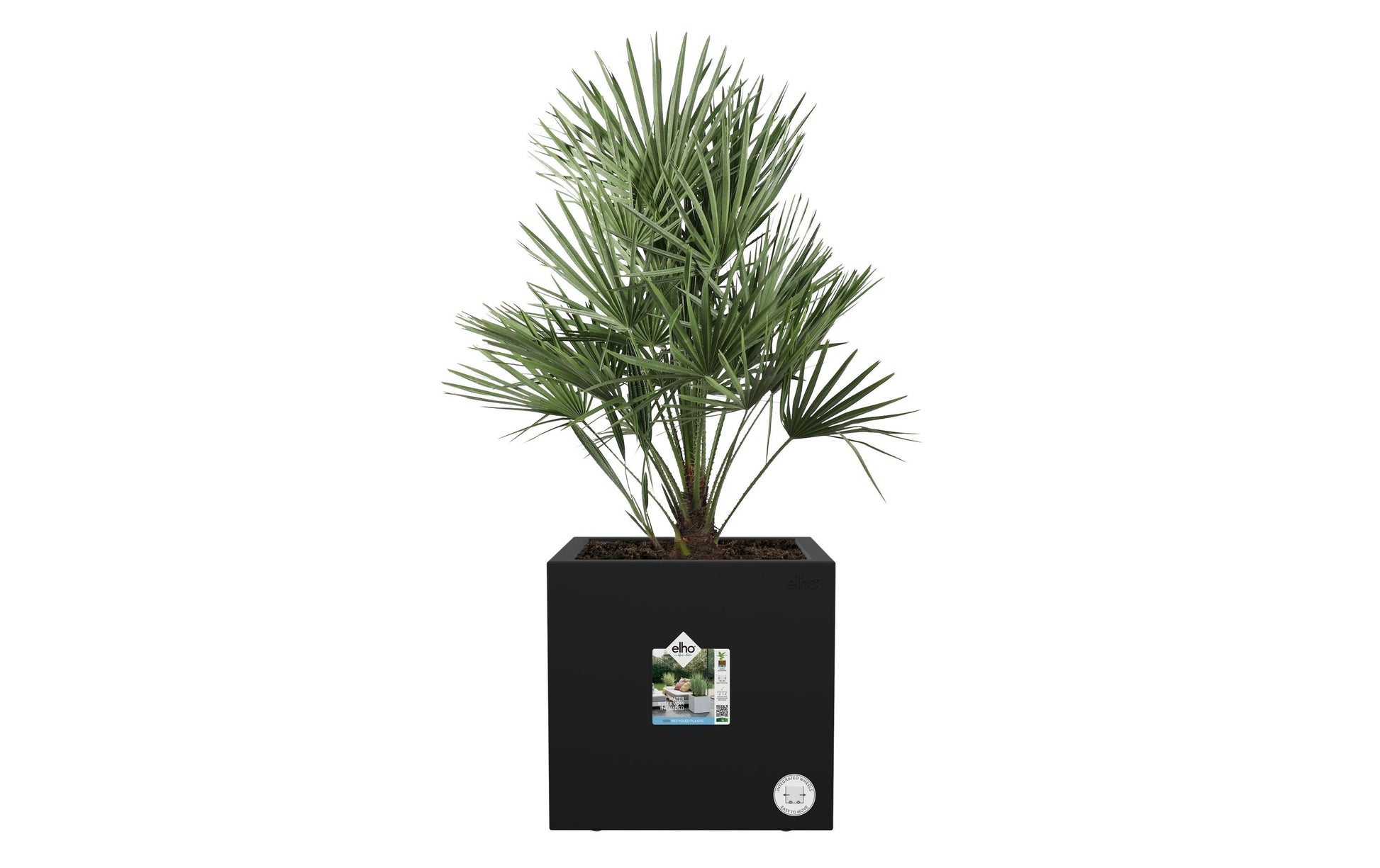 elho Vivo Next Quadrat 30 Pflanzkübel – 12 l – Kunststoff, schwarz