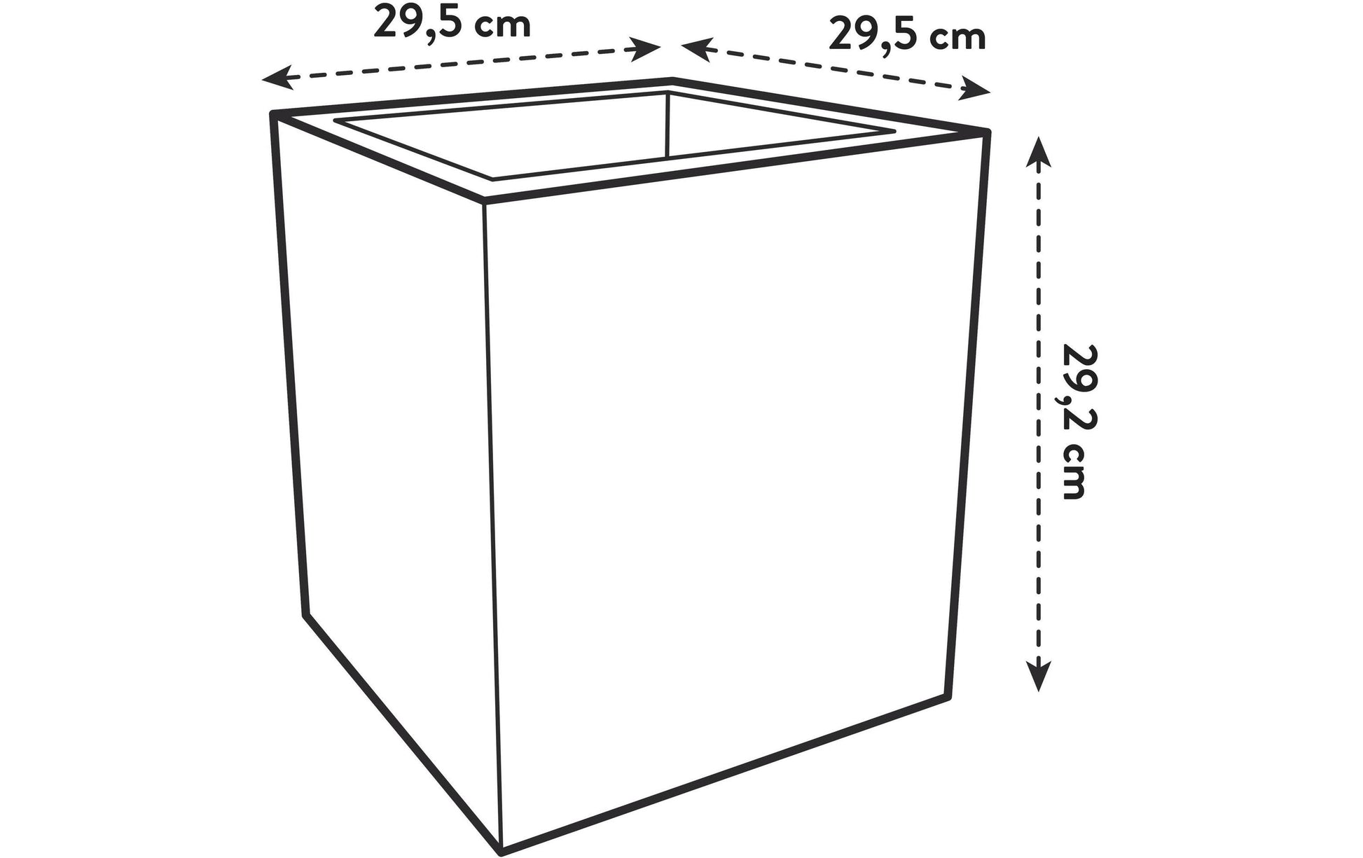 elho Vivo Next Quadrat 30 Pflanzkübel – 12 l – Kunststoff, schwarz