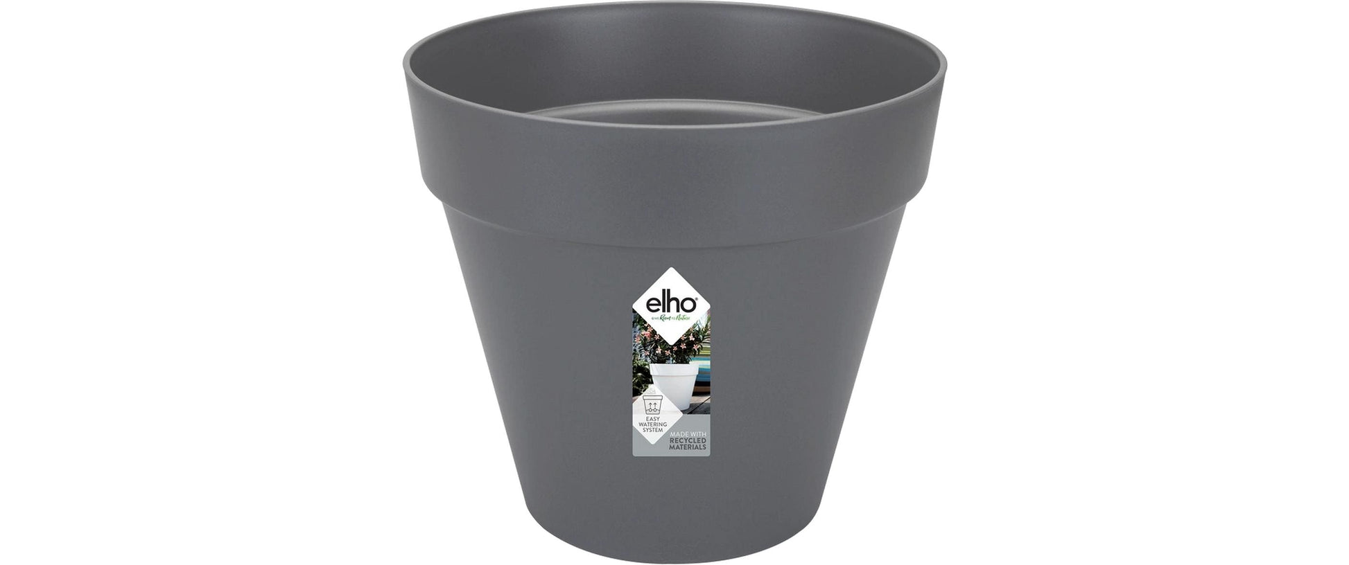 elho Loft Urban Topfpflanzer – Ø 28,5 × 26 cm – Kunststoff, Schwarz