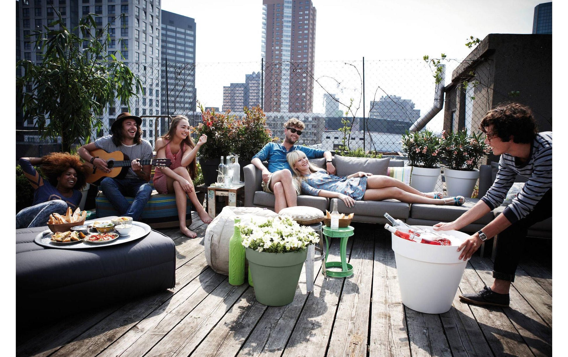 elho Loft Urban Pflanzgefäss – 9,6 l – Kunststoff, Grün