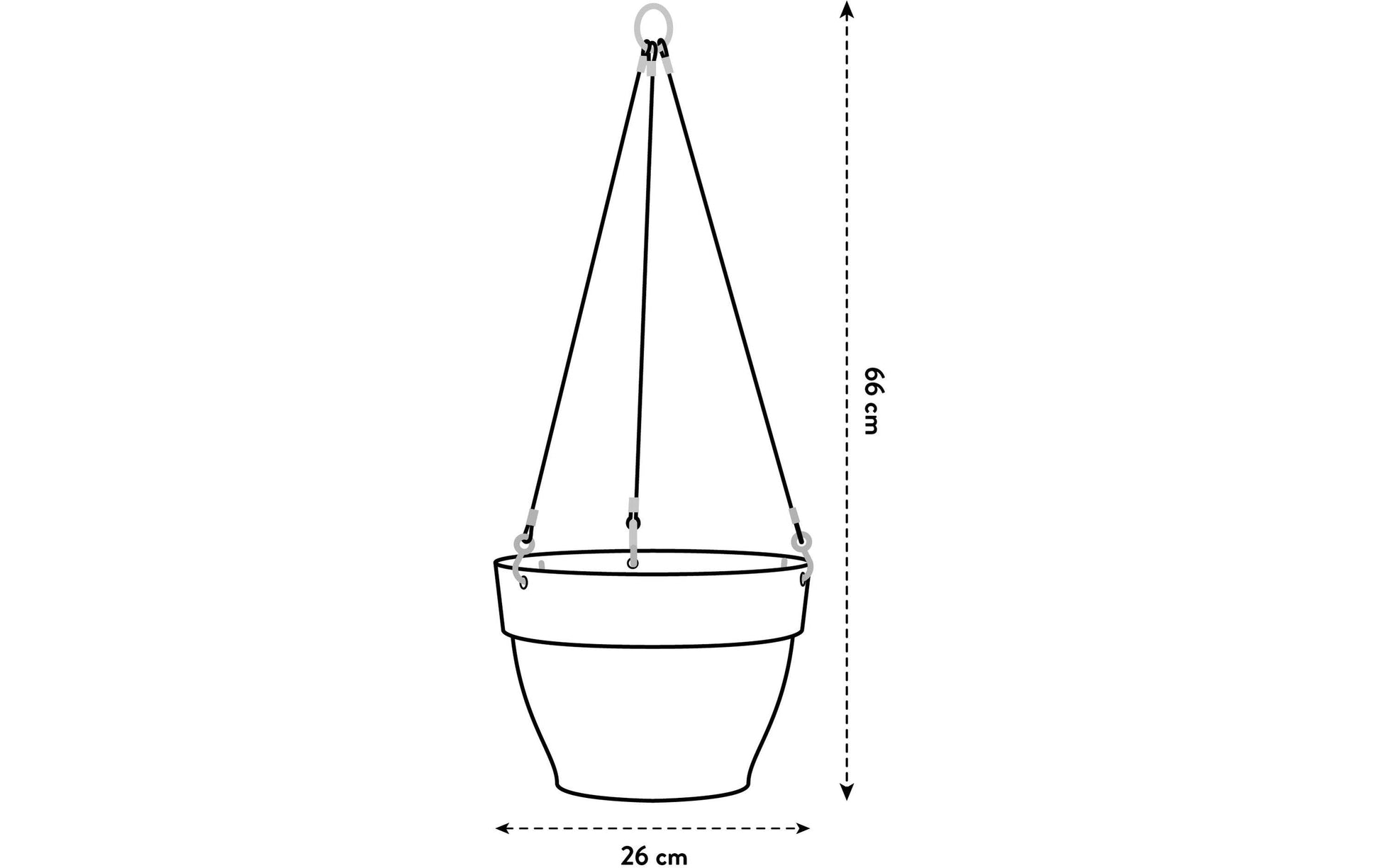 elho Hängeampel – 6500 ml – Kunststoff, Schwarz