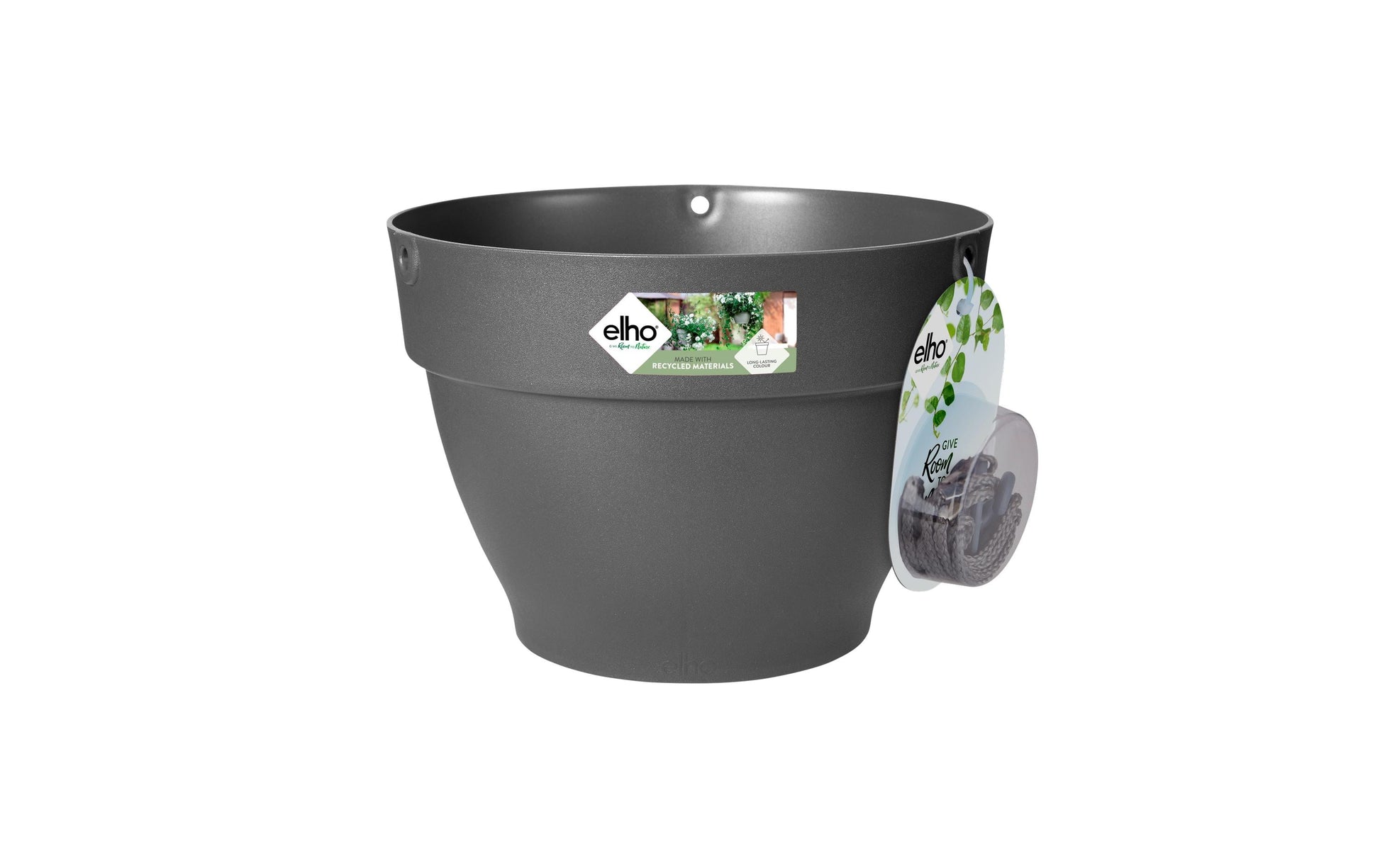 elho Hängeampel – 6500 ml – Kunststoff, Schwarz