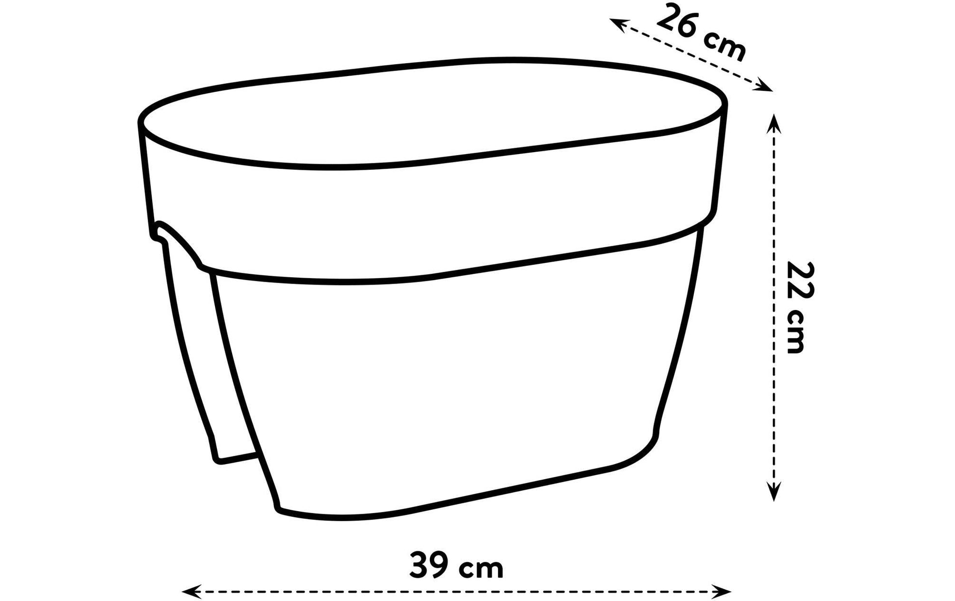 elho Campana Flower Bridge 40 Pflanzkübel – 10 l – 40 × 22 × 26 cm – Recycling-Kunststoff, Schwarz