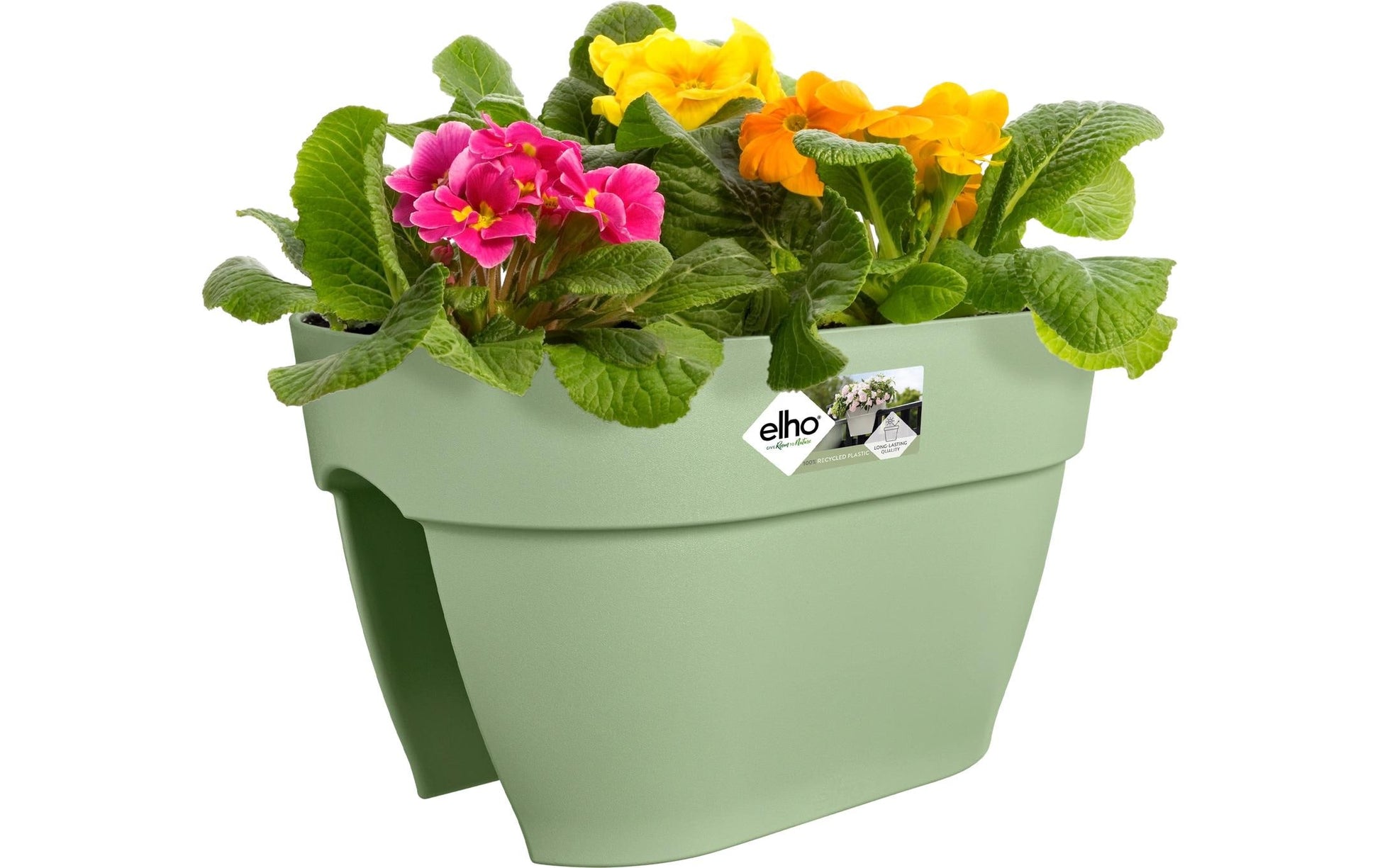 elho Blumenkasten – 10000 ml, 40 × 22 cm – Recycling-Kunststoff, Grün