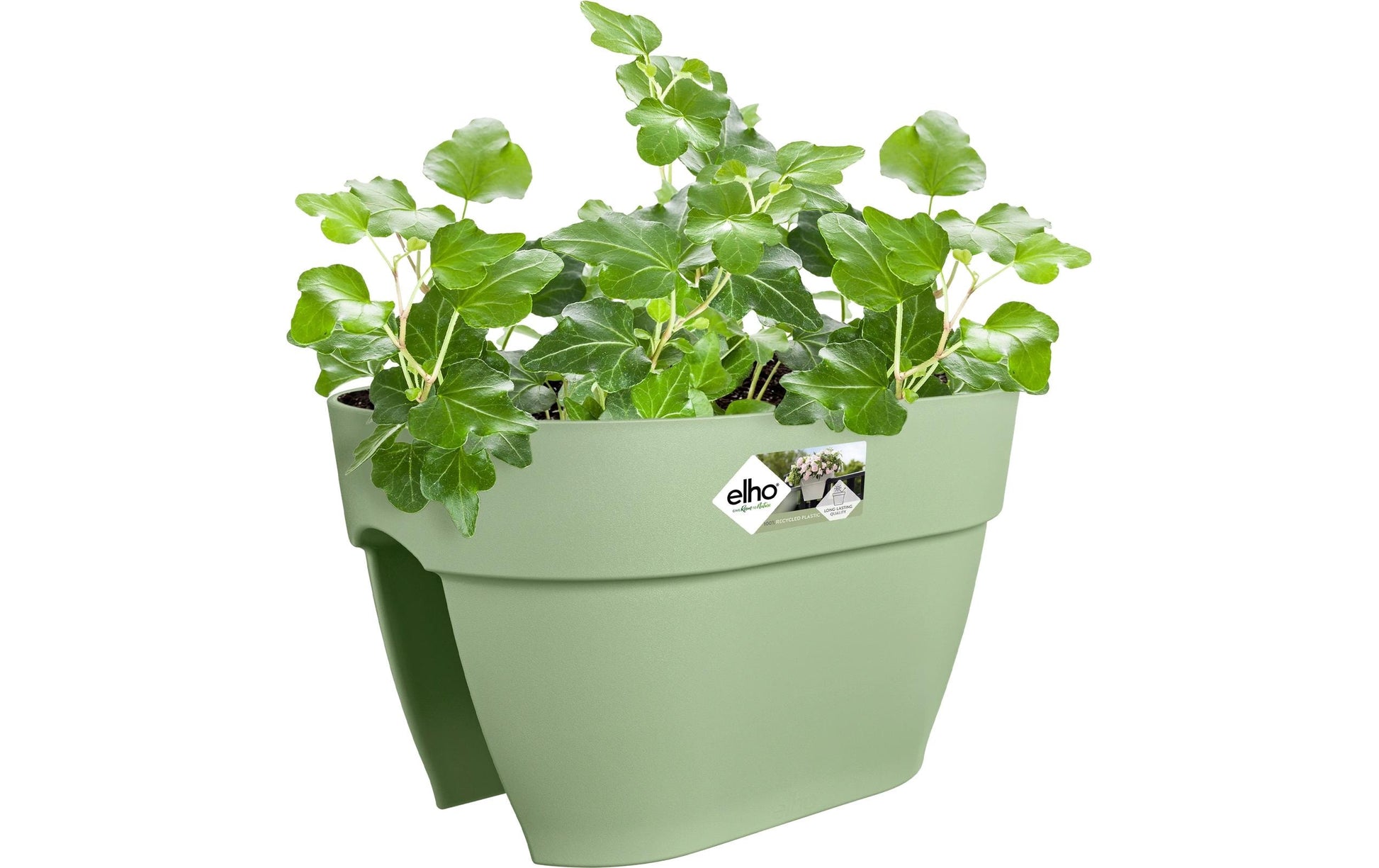 elho Blumenkasten – 10000 ml, 40 × 22 cm – Recycling-Kunststoff, Grün
