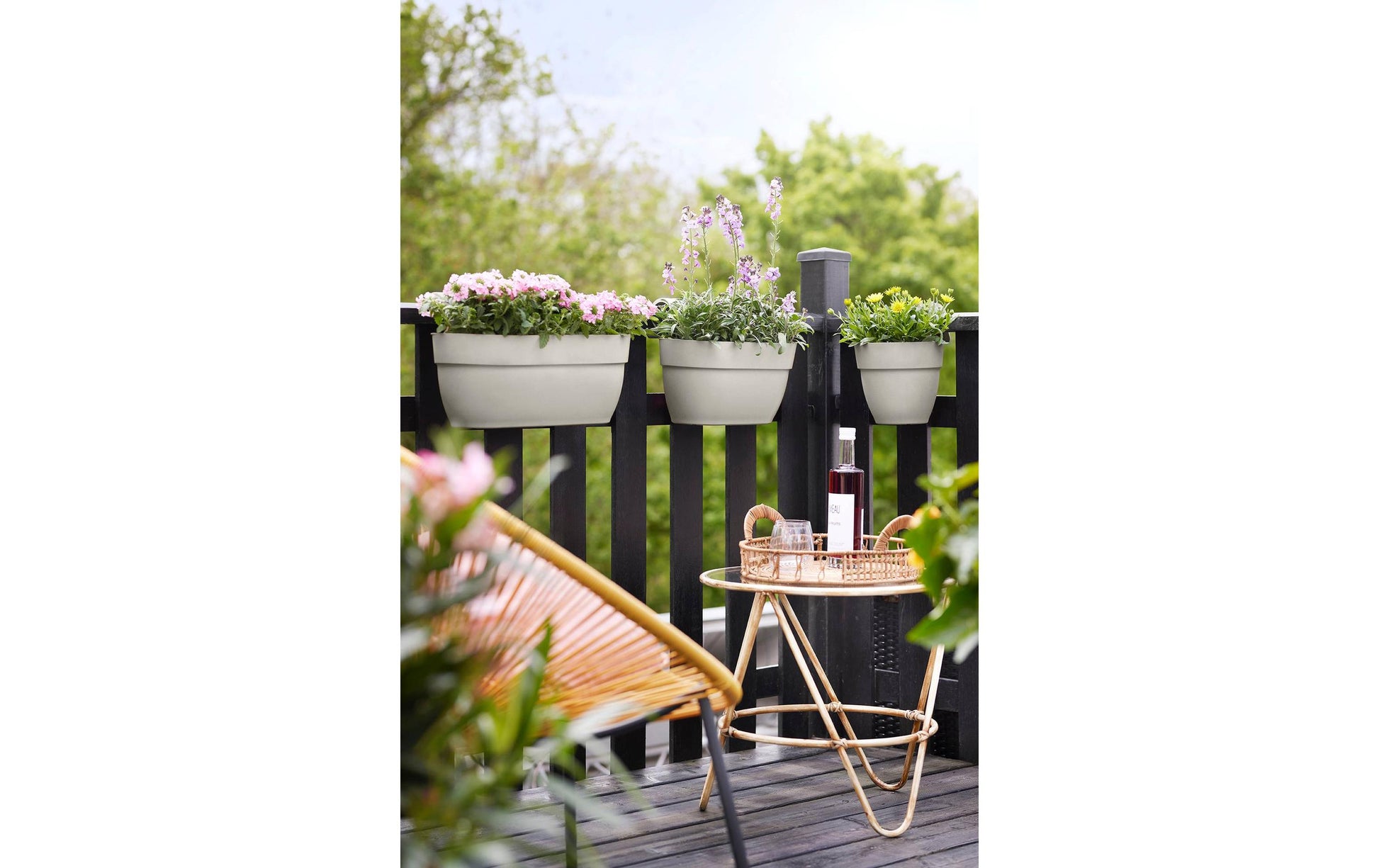 elho Campana Easy Hanger – Hängeblumentopf – 7500 ml – Kunststoff, weiss