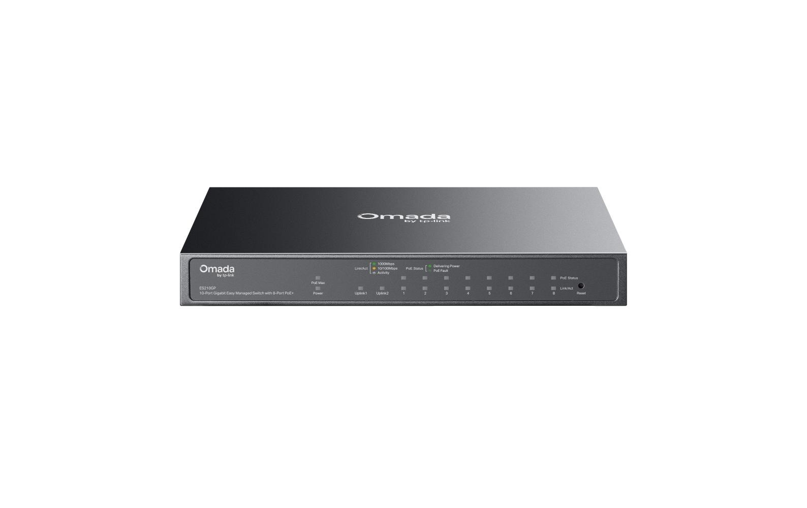 TP-Link ES210GP – Managed Switch – 10×GbE, 1×SFP, L2, PoE+ 63 W