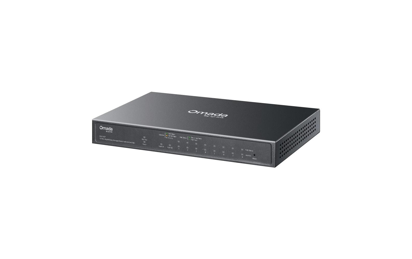 TP-Link ES210GP – Managed Switch – 10×GbE, 1×SFP, L2, PoE+ 63 W
