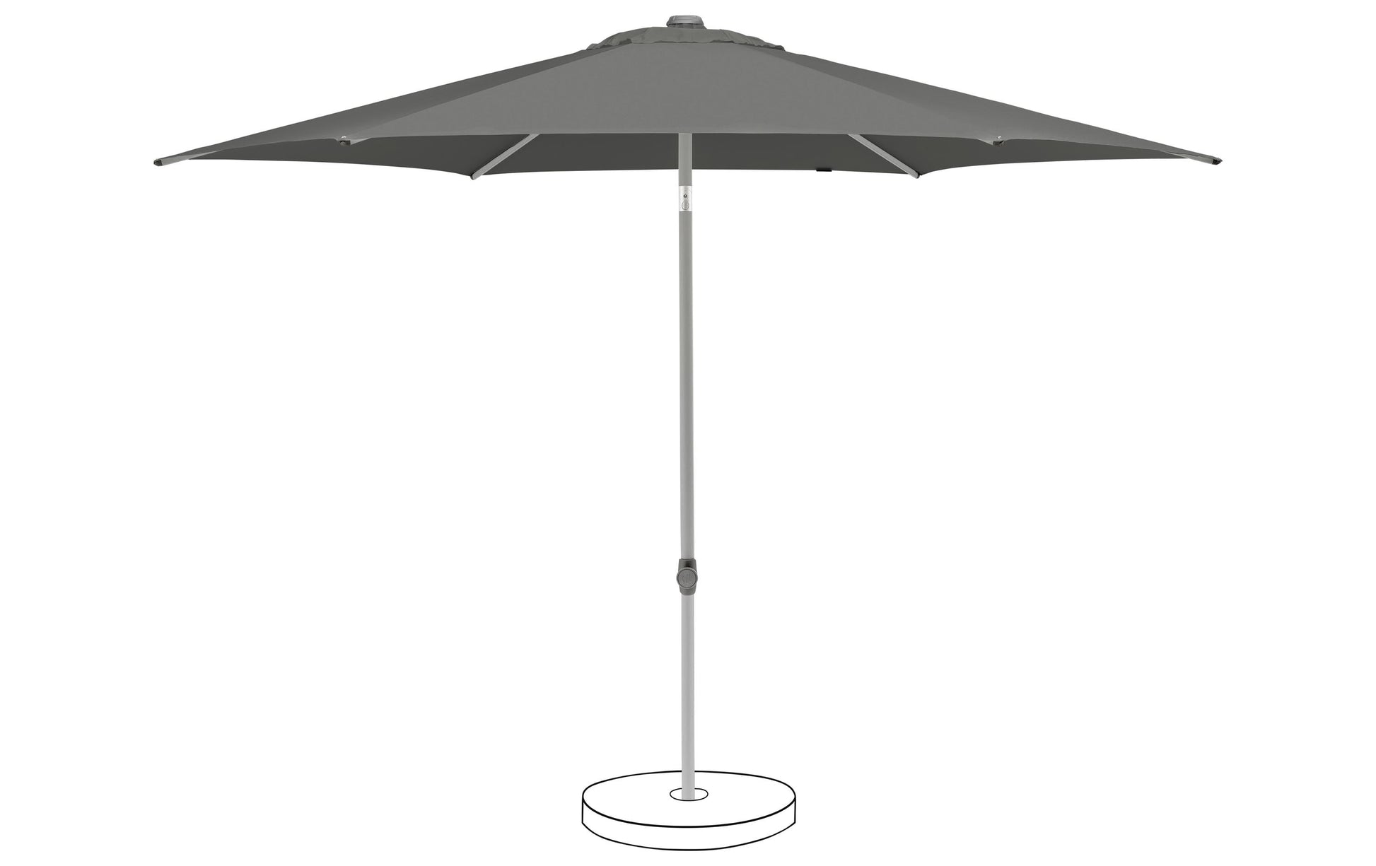 Suncomfort by Glatz Terrassenschirm, 192 cm hoch – Steingrau, Aluminium