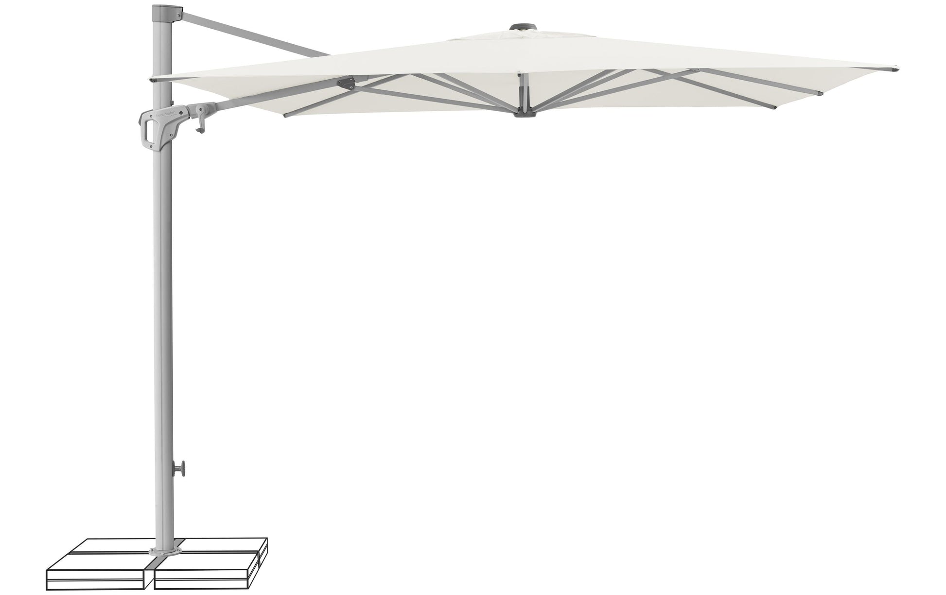 Suncomfort by Glatz Familyflex Quadratischer Terrassenschirm 25 cm × 25 cm, Polyester/Aluminium, faltbar