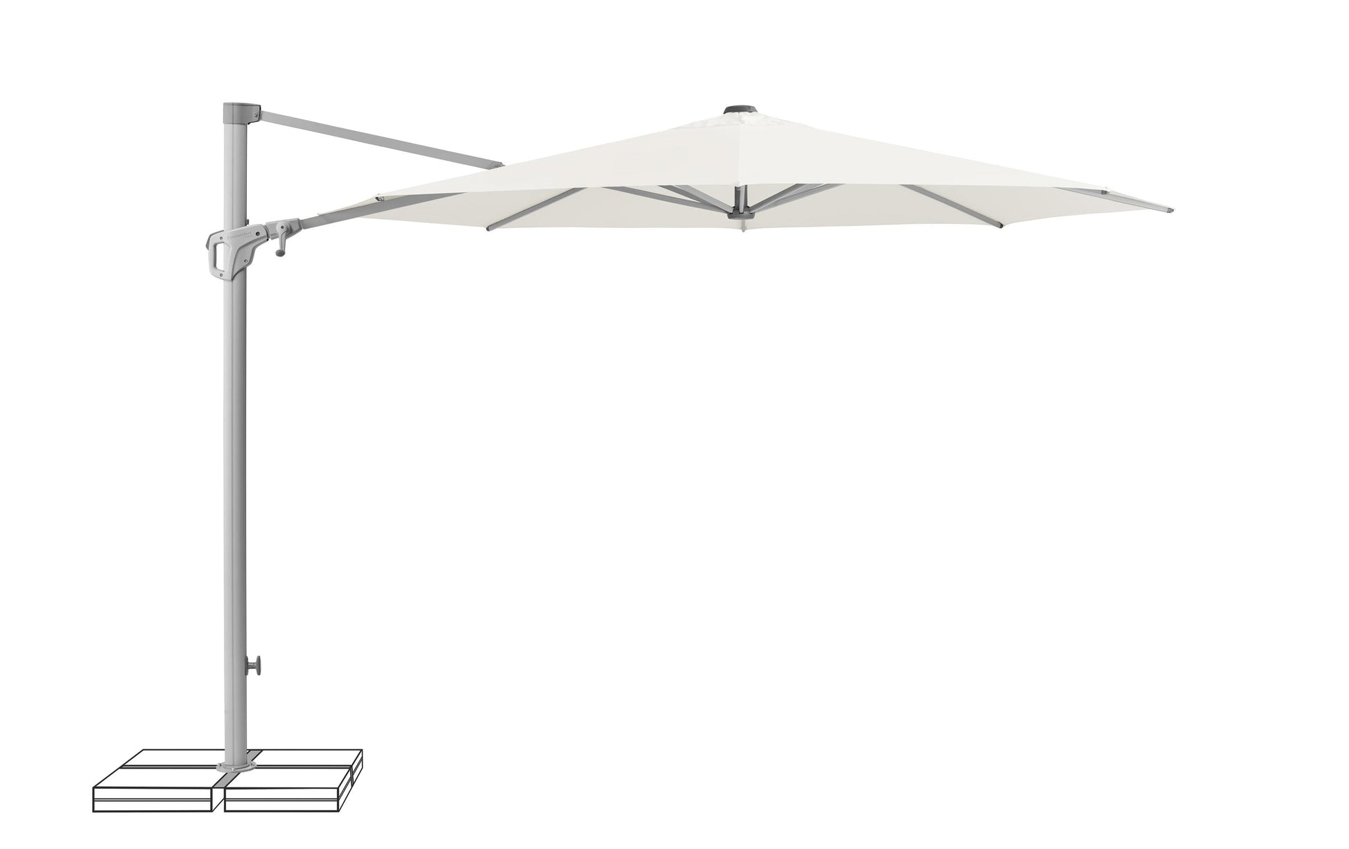 Suncomfort by Glatz Terrassenschirm Familyflex – 300 × 300 cm, sandweiss, höhenverstellbar, für Aussenbereich