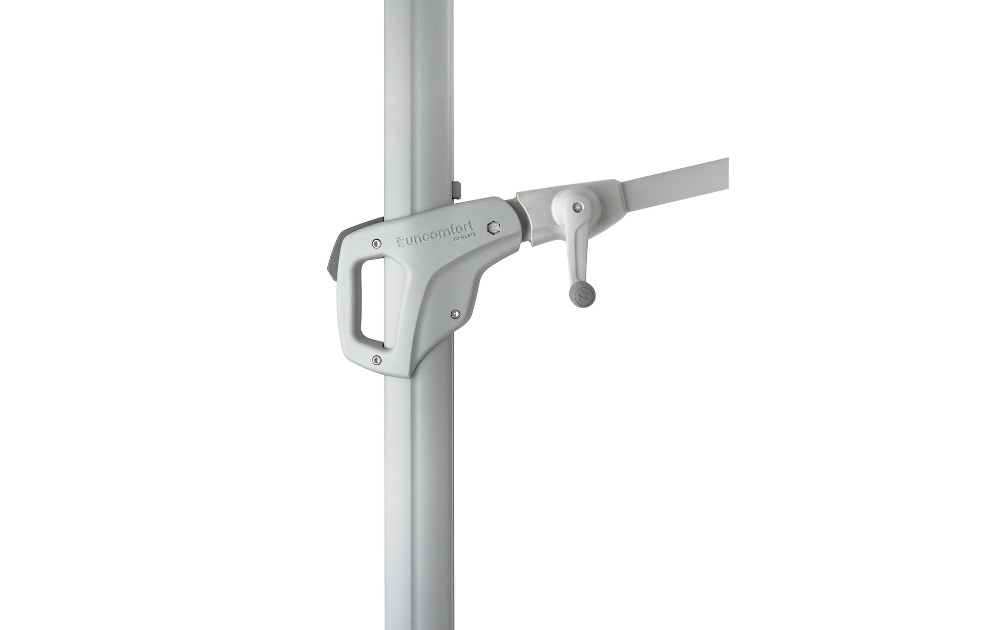 Suncomfort by Glatz Familyflex Terrassenschirm – rechteckig 300 × 300 cm, Aluminium, Steingrau, für Aussenbereich