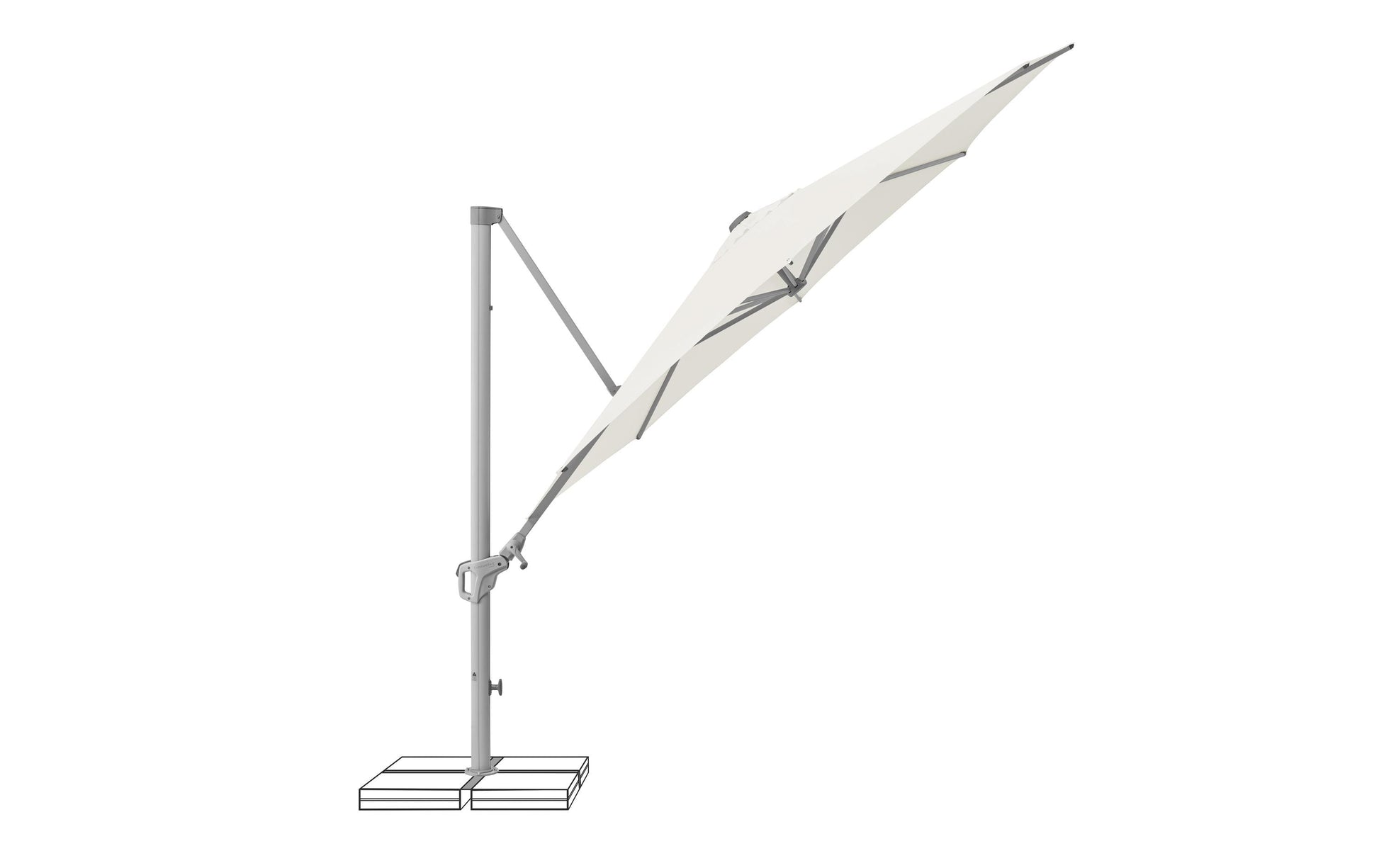 Suncomfort by Glatz Terrassenschirm Familyflex – 300 × 300 cm, sandweiss, höhenverstellbar, für Aussenbereich