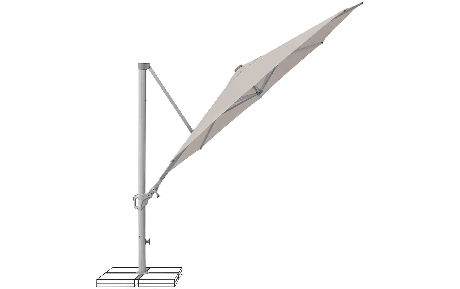 Suncomfort by Glatz Familyflex Terrassenschirm – Ø 300 cm – Hellgrau – Höhenverstellbar, Neigbar