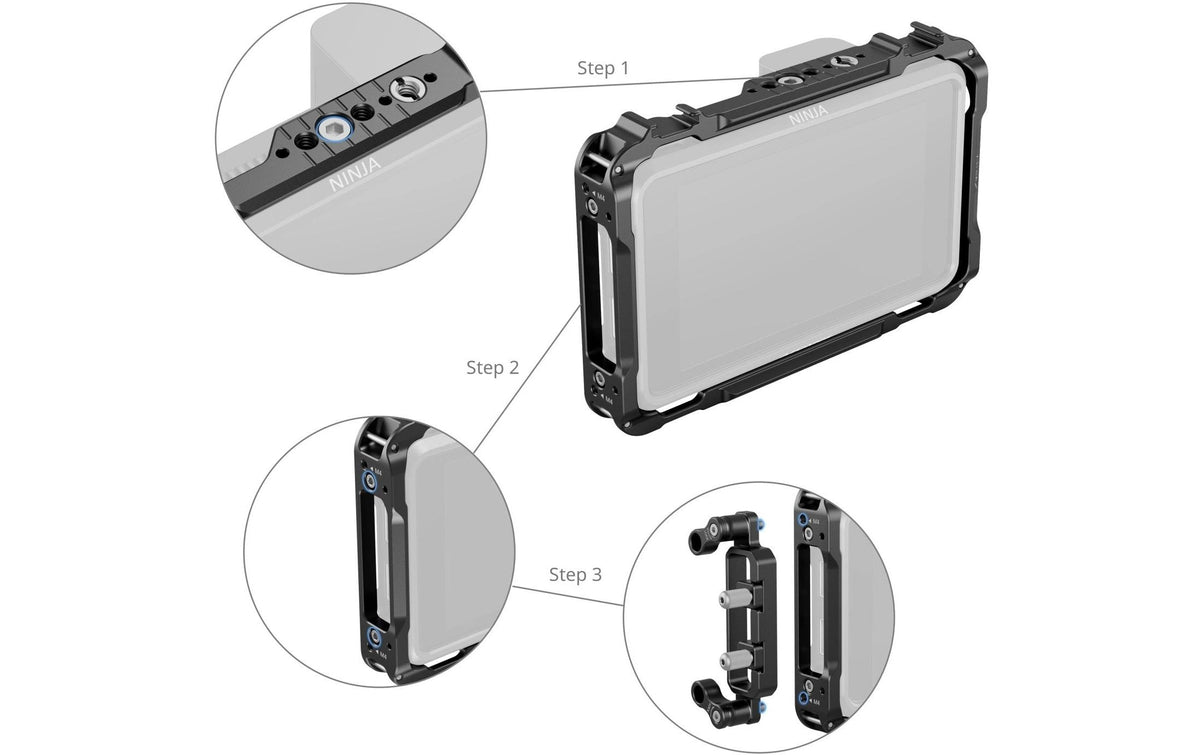 SmallRig CMA2209B Kamera-Monitorkäfig – 187,8 × 110,8 × 26,1 mm – für Atomos Ninja V, Ninja V+, Ninja und andere