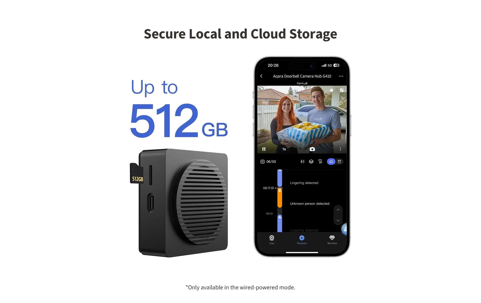 Aqara Smart Video-Türklingel G410 Video-Türklingel – 3 MP, 175°, IR, WLAN, Akku, Netz, Schwarz