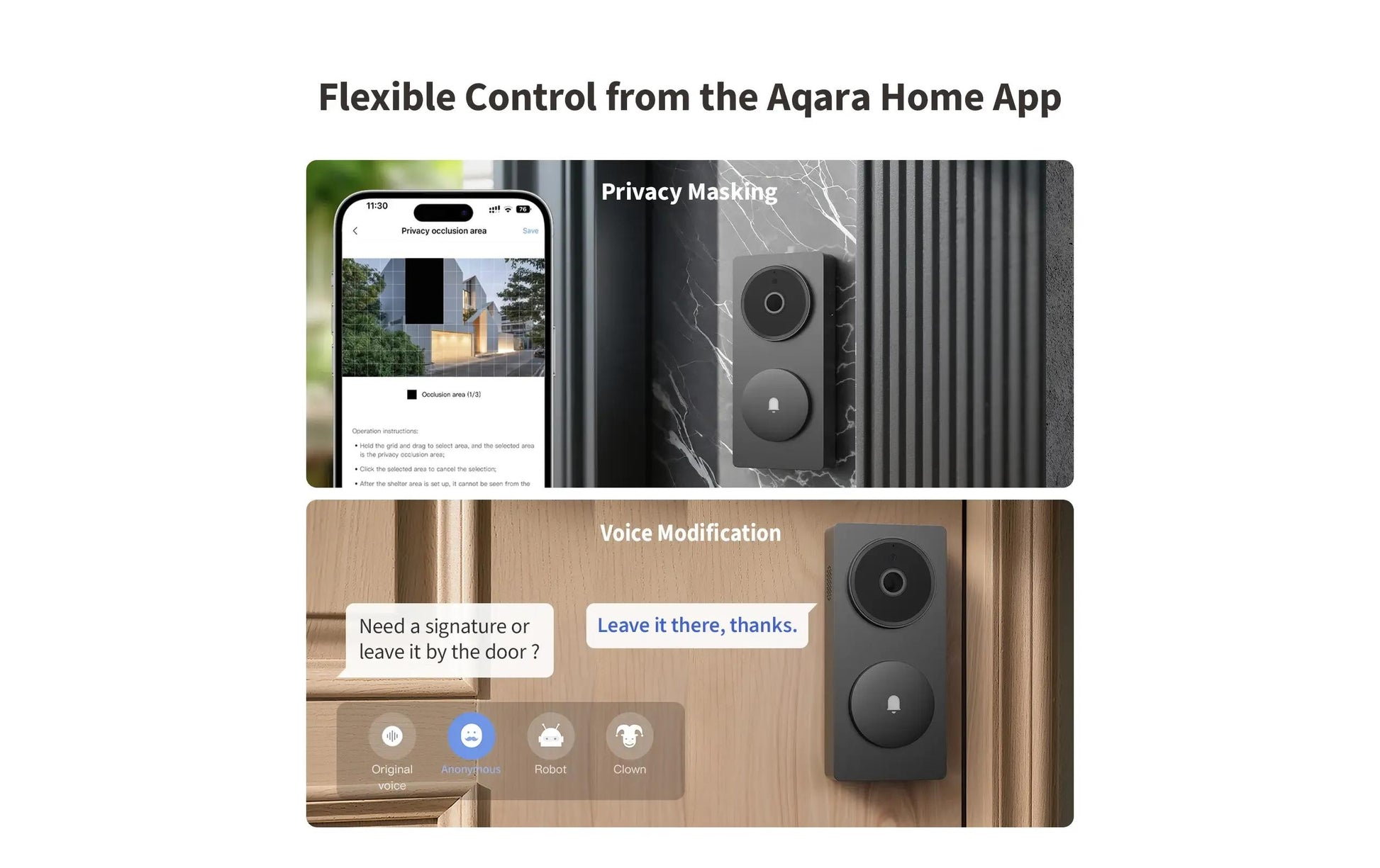 Aqara Smart Video-Türklingel G410 Video-Türklingel – 3 MP, 175°, IR, WLAN, Akku, Netz, Schwarz