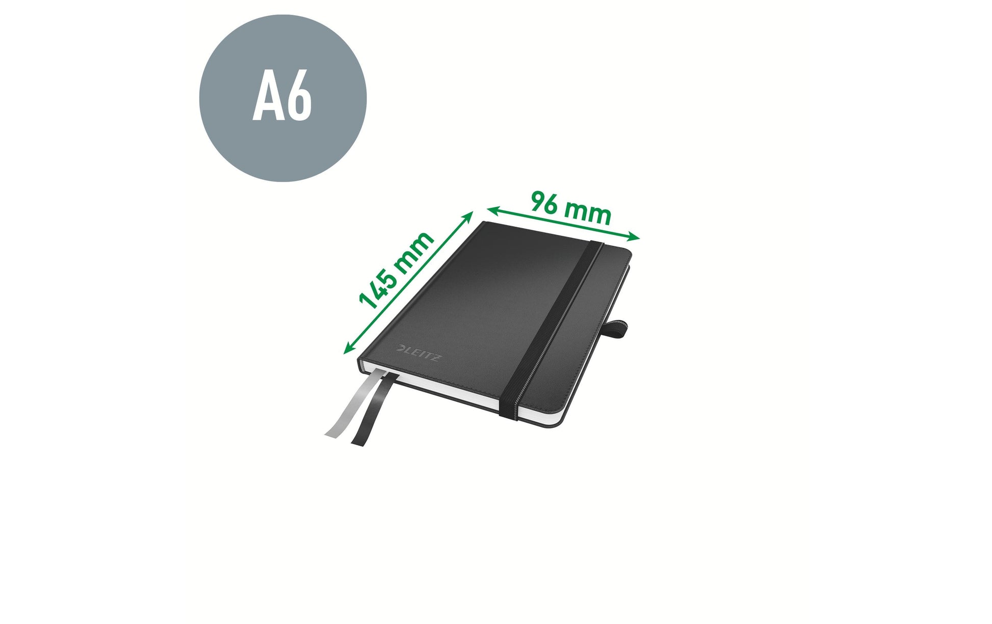 Leitz Notizbuch – A4 und A6 – kariert 5 mm – gebunden, schwarz, 2 Stück