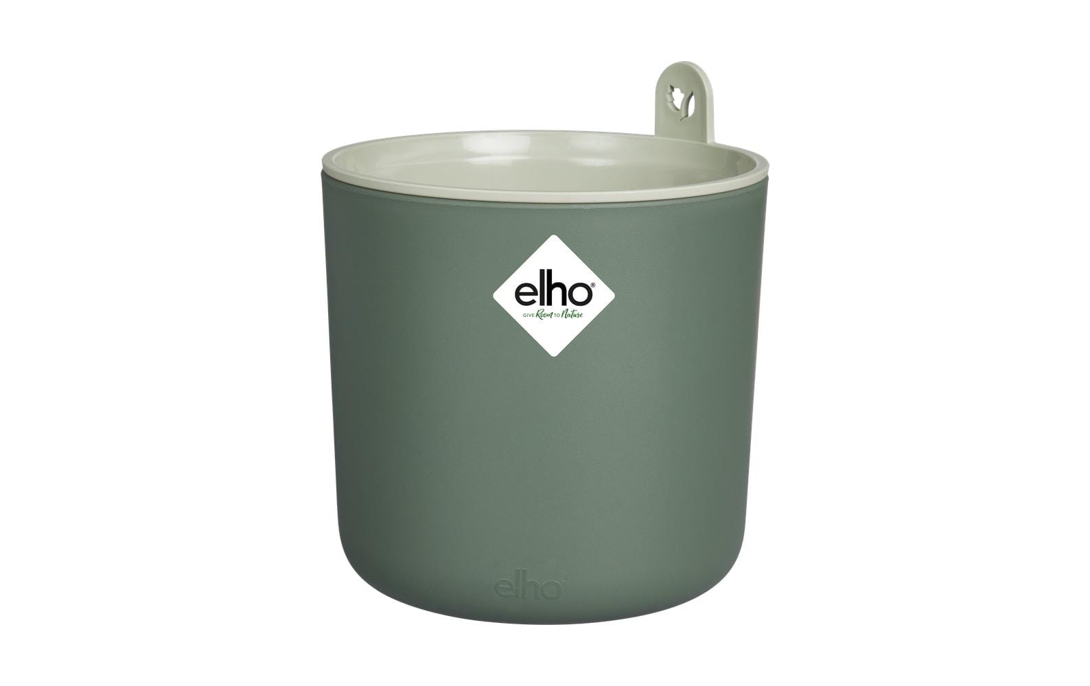 elho Happy Herbs 14 Blumentopf – 400 ml – Recycling-Kunststoff, Grün – mit Wandhalterung, Rund