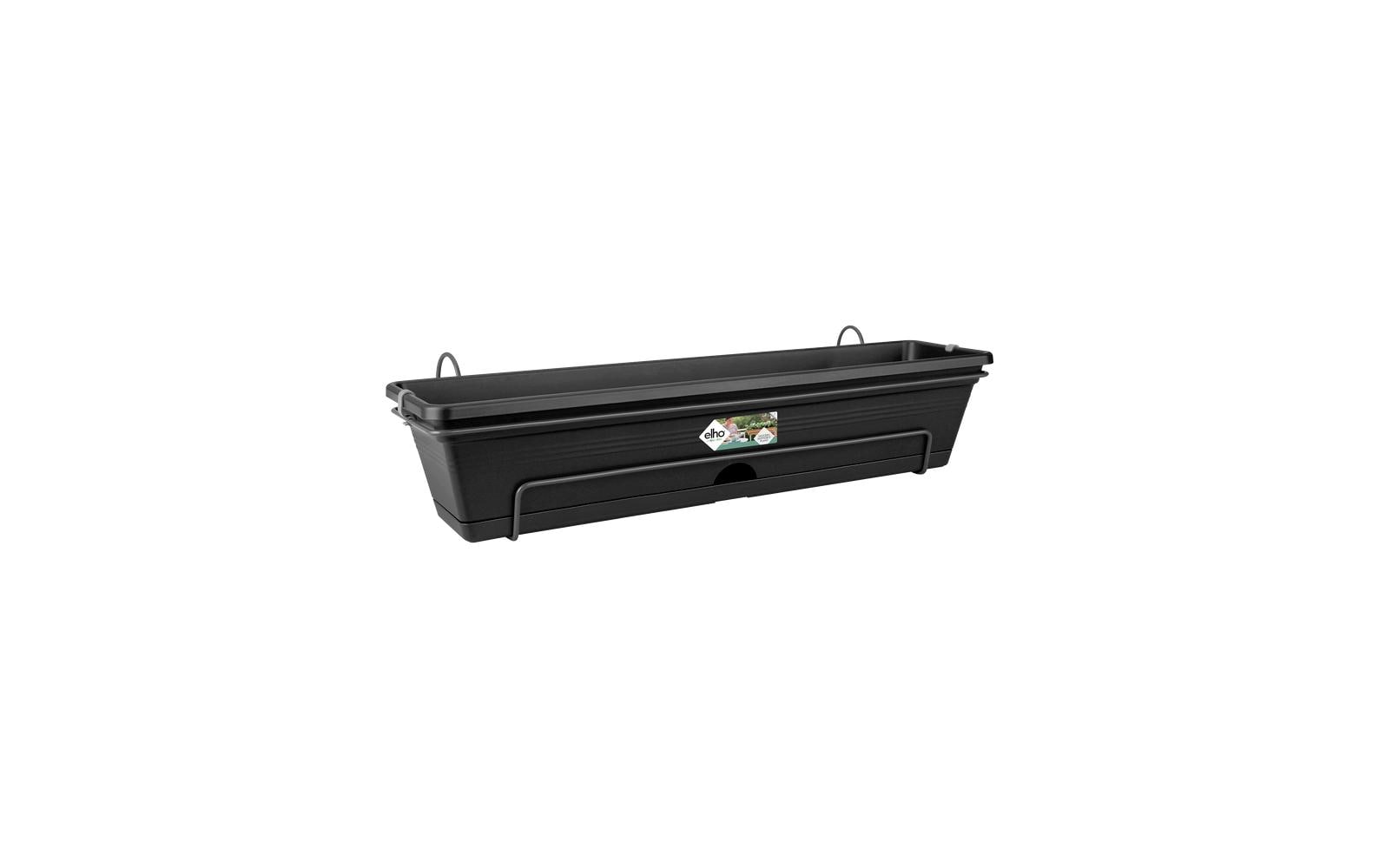 elho Green Basics Balkonkasten – 68,5 × 26 × 16,5 cm – Kunststoff, schwarz