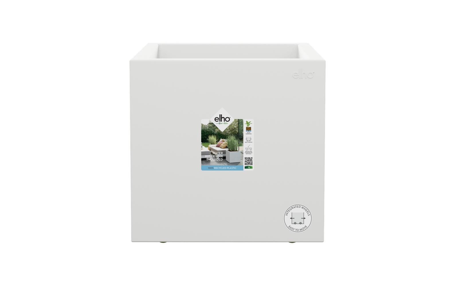 elho Vivo Next Quadrat 30 Pflanztopf – 30 × 29 × 30 cm – Kunststoff, weiss
