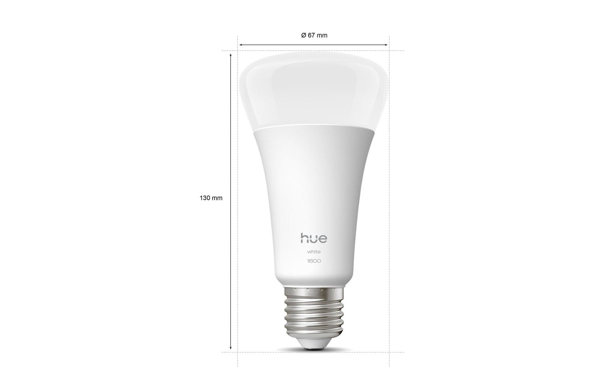 Philips by Signify Philips Hue Smart-Leuchtmittel E27 – Warmweiss 2700 K, 1600 lm, 13,5 W, Bluetooth/Zigbee