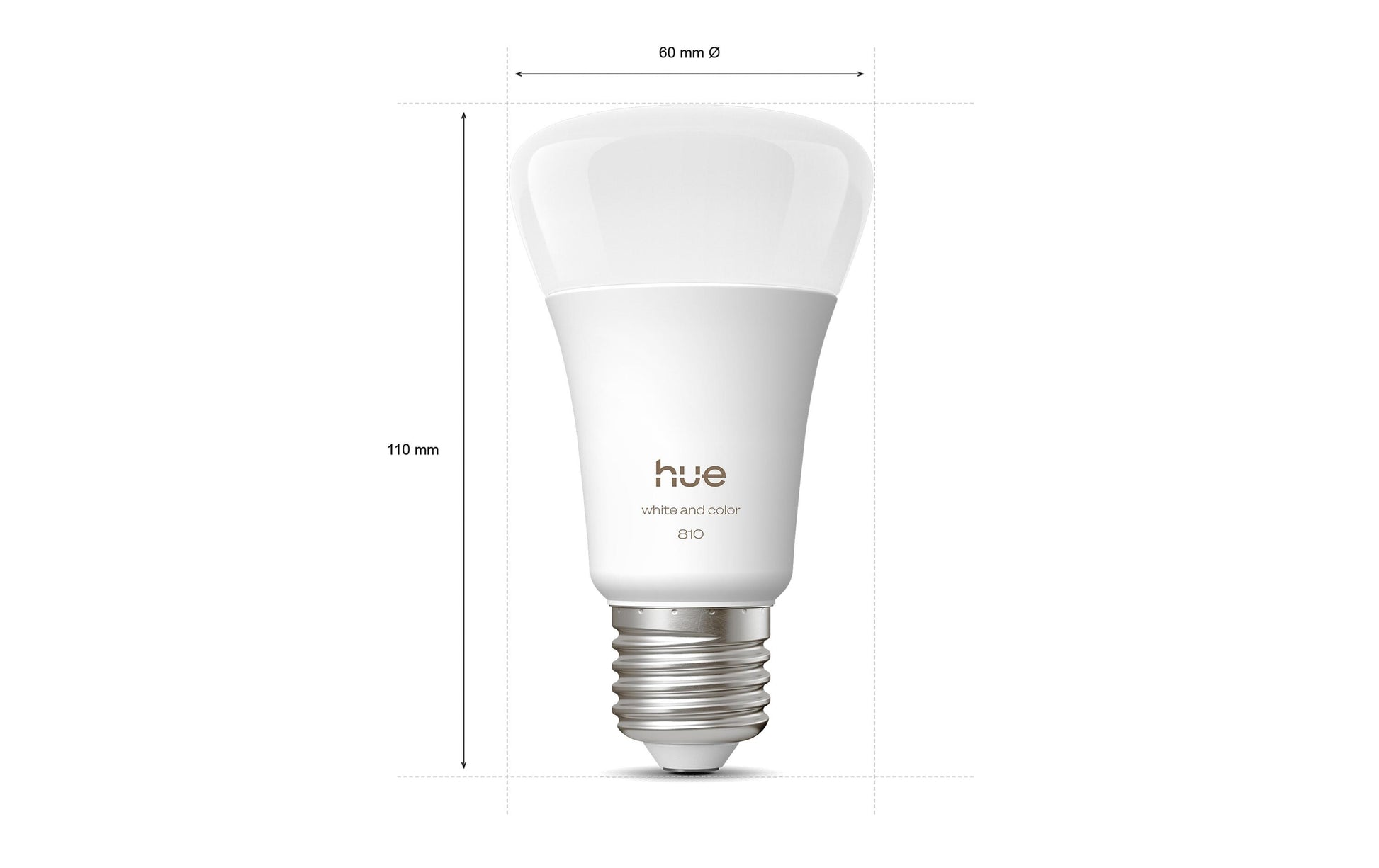 Philips by Signify Philips Hue Smart-Leuchtmittel E27 A60 – RGB+CCT, 810 lm, 6 W, Zigbee/Bluetooth – für Alexa, HomeKit – 2 Stk.