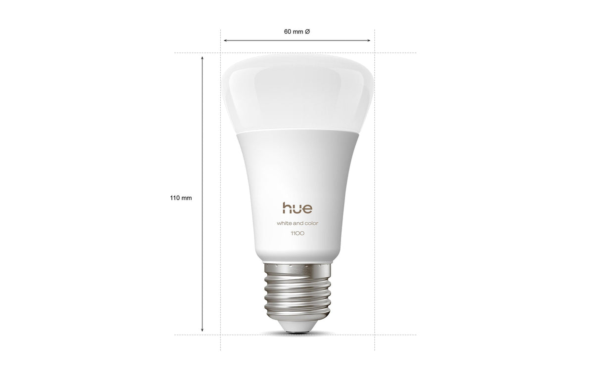 Philips by Signify Philips Hue Smart-Leuchtmittel E27 White & Color Ambiance A60 – 1100 lm, mehrfarbig, App-gesteuert, dimmbar – Weiss
