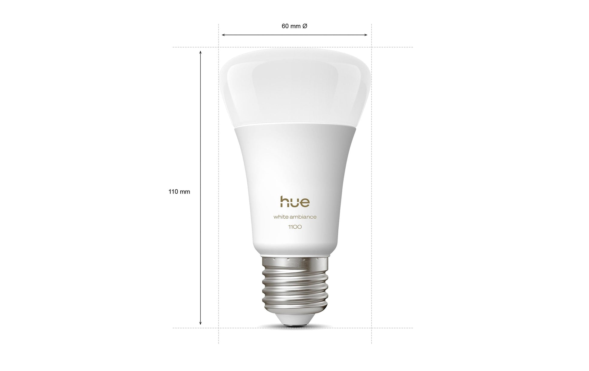Philips by Signify Philips Hue Smart-Leuchtmittel E27 White Ambiance – 1100 lm, einstellbar, dimmbar, Bluetooth/Zigbee – Weiss