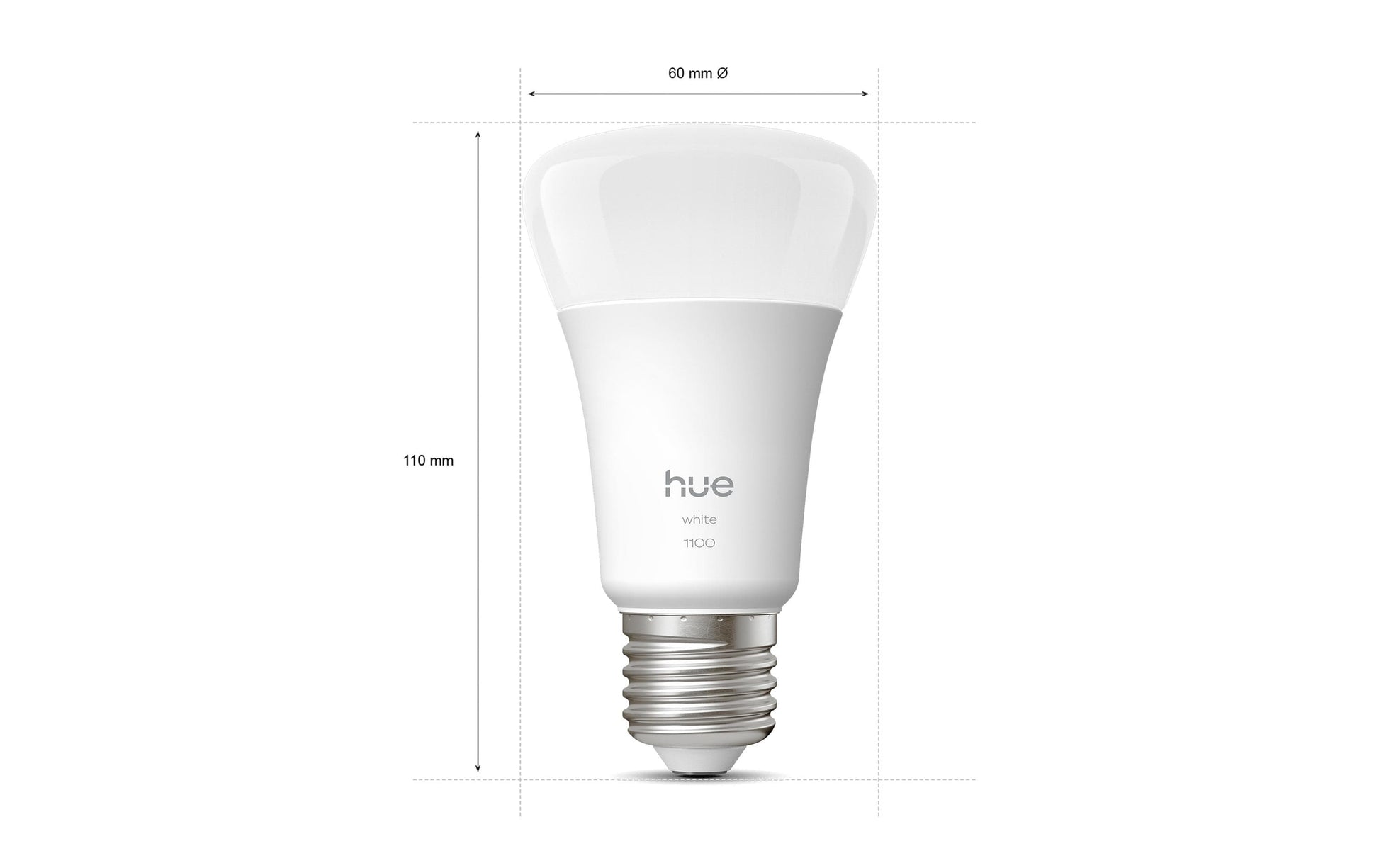 Philips by Signify Philips Hue White – Smart-Leuchtmittel – 1100 lm, 2700 K – für Amazon Alexa, Apple HomeKit – 2er-Set
