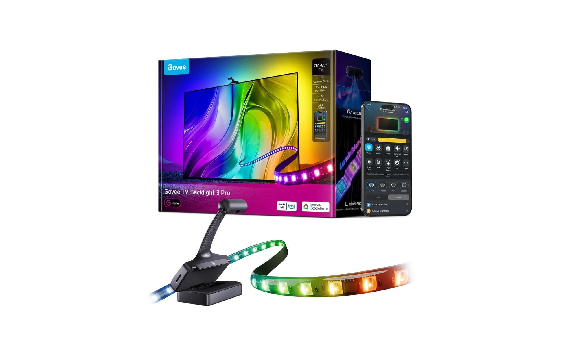 Govee TV-Backlight-Kit – 5 m, für 75–85", RGBIC, Bluetooth