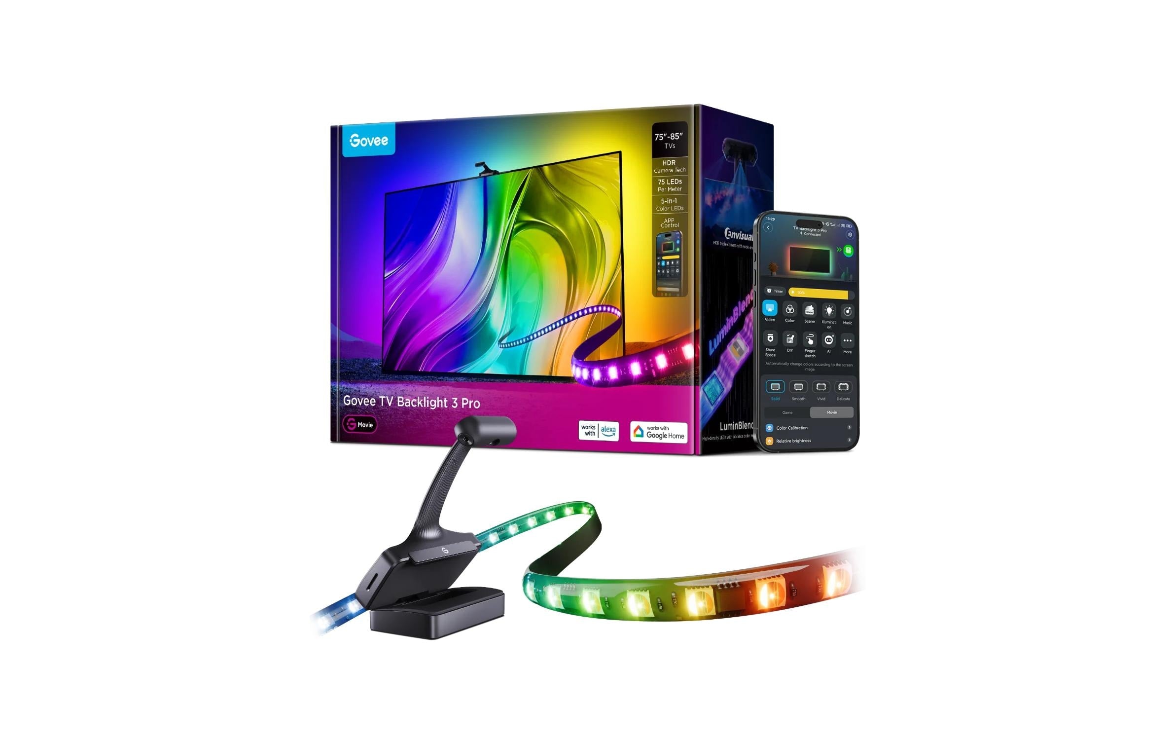 Govee TV-Backlight-Kit – 5 m, für 75–85", RGBIC, Bluetooth
