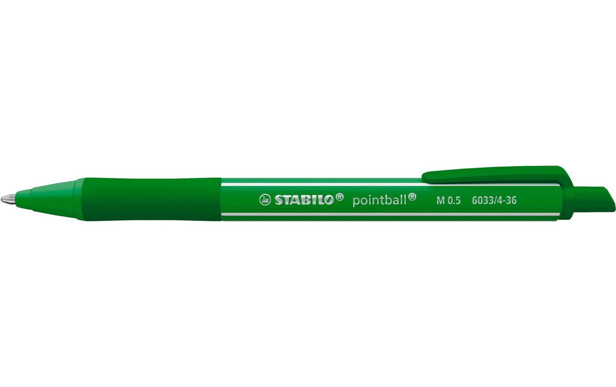 STABILO pointball Kugelschreiber – blau, Spitze 0,5 mm, Druck, dokumentenecht, nachfüllbar