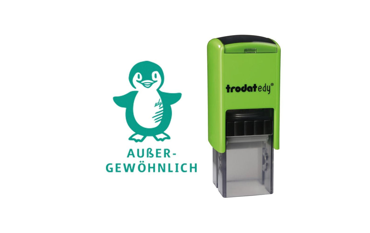 Trodat Edy Fix – Motivstempel, Motiv Pinguin, Apfelgrün
