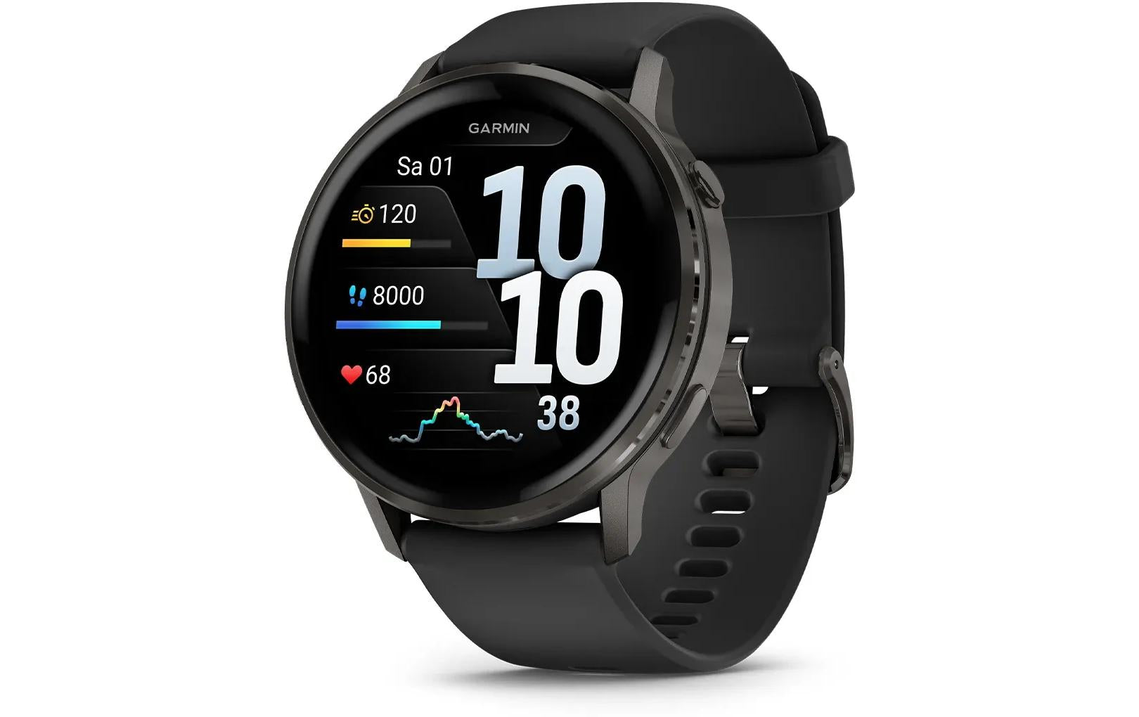 Garmin Venu 4 – Smartwatch – 41 mm, GPS, Bluetooth, AMOLED, Gorilla Glass, 5 ATM, Schwarz, Sportarmband