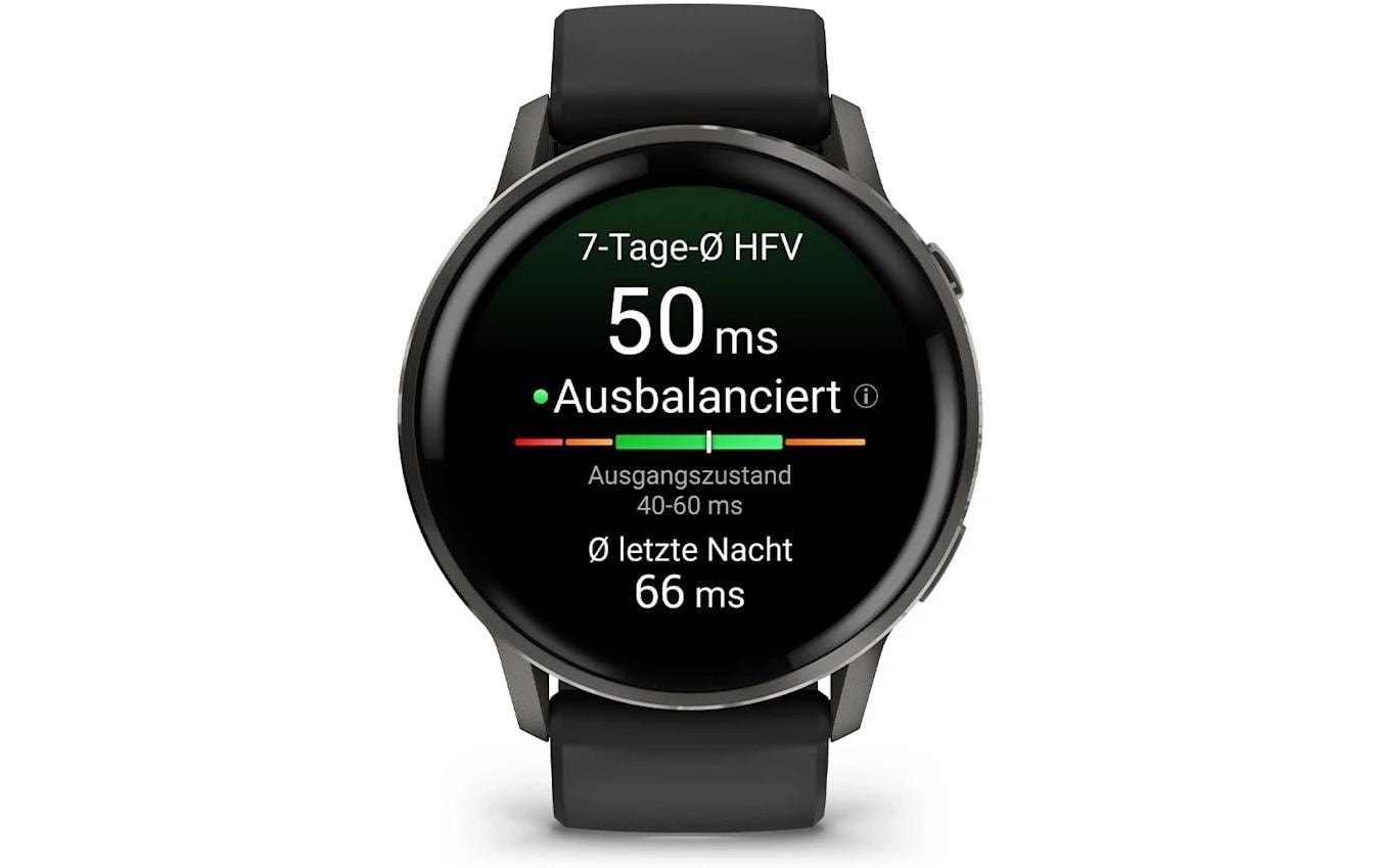 Garmin Venu 4 – Smartwatch – 45 mm, GPS, AMOLED, Gorilla Glass, 5 ATM, Schwarz / Schiefergrau, Sportarmband