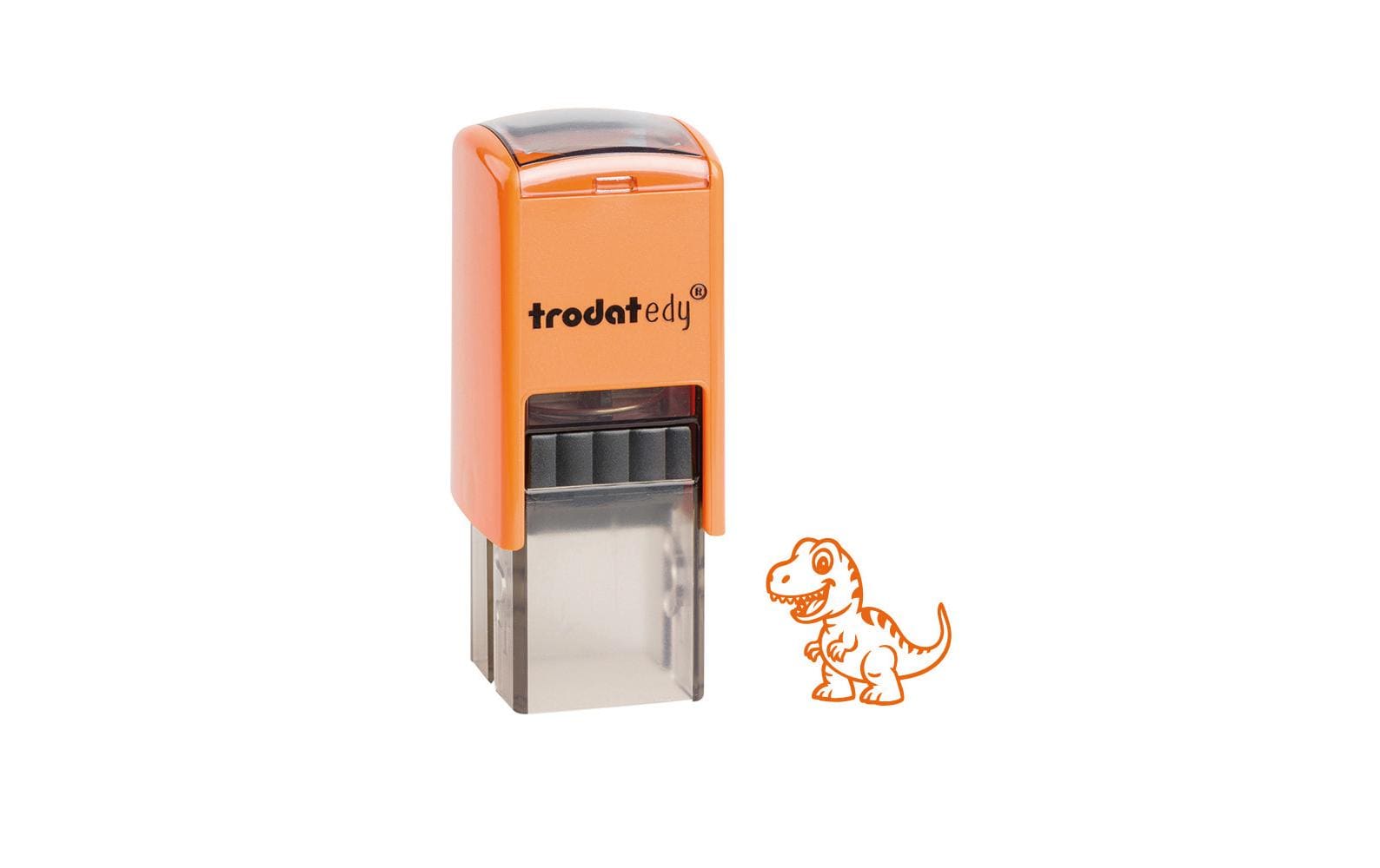 Trodat Edy Fix T-REX – Motivstempel, Dinosaurier-Motiv, Orange