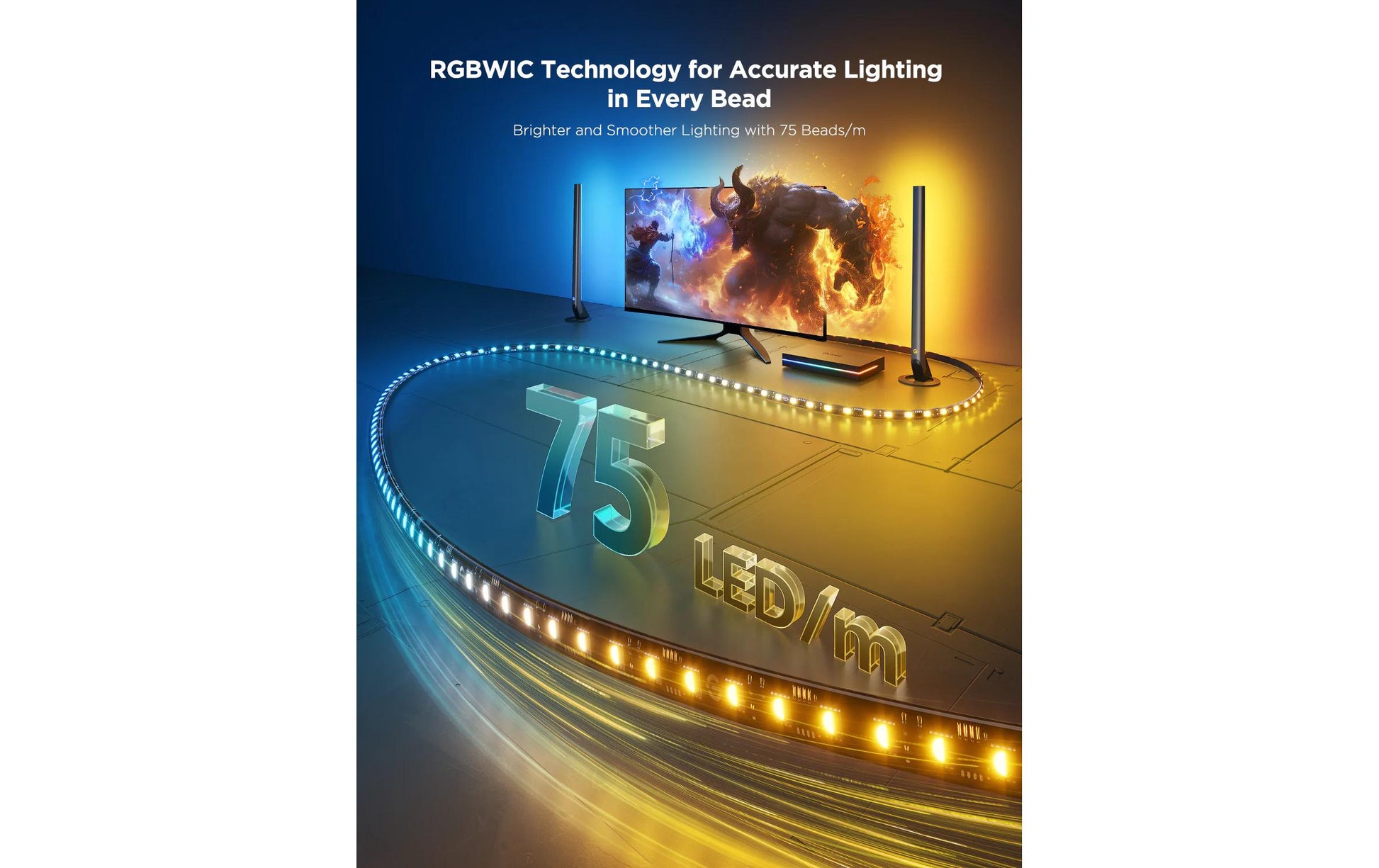 Govee HDMI AI Sync Box – LED-Wandumrandung, HDMI 2.1, 8K, 4K, RGBIC, Bluetooth, für Displays 27–34"