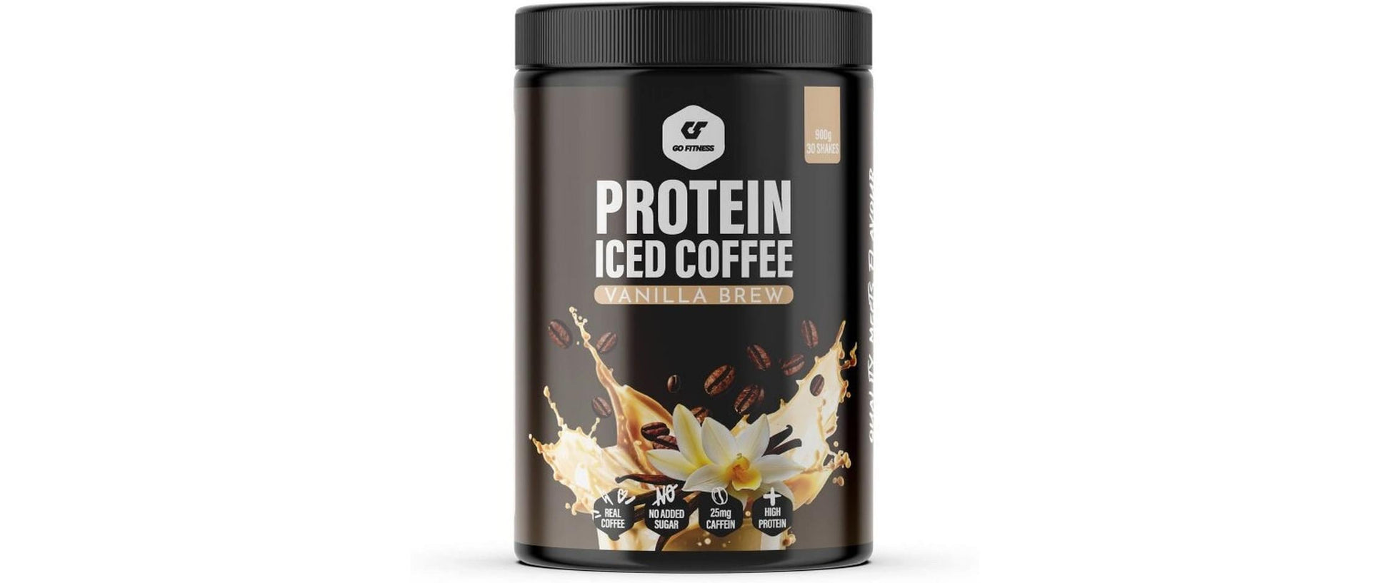 Go Fitness Whey Protein Pulver Iced Coffee (Kaffee-Vanille) – laktosefrei, ohne Zuckerzusatz – 900 g