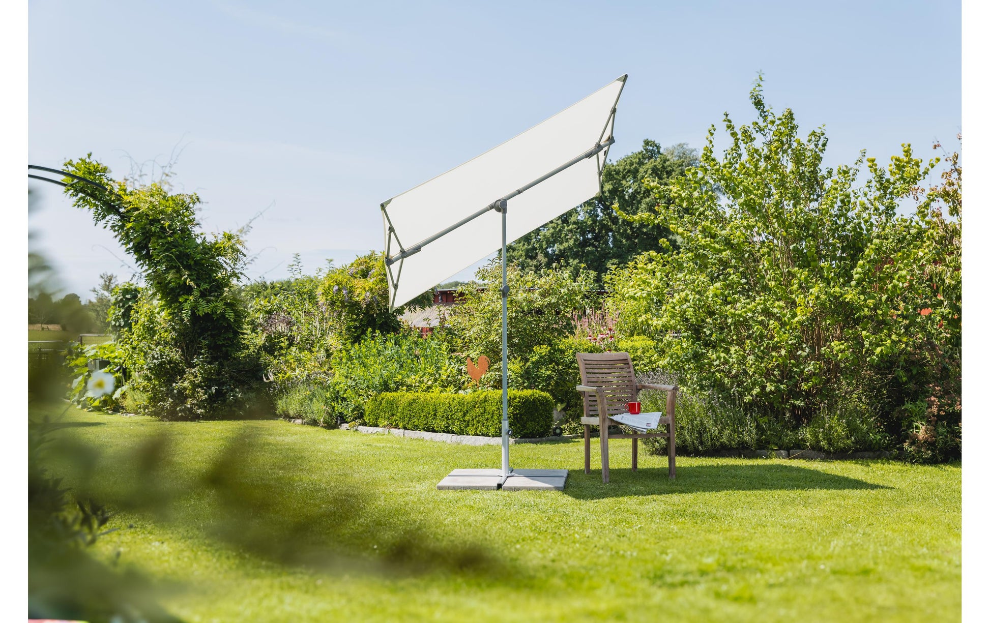 Suncomfort by Glatz Stockschirm Flex Roof – Weiss – Faltbar, Höhenverstellbar