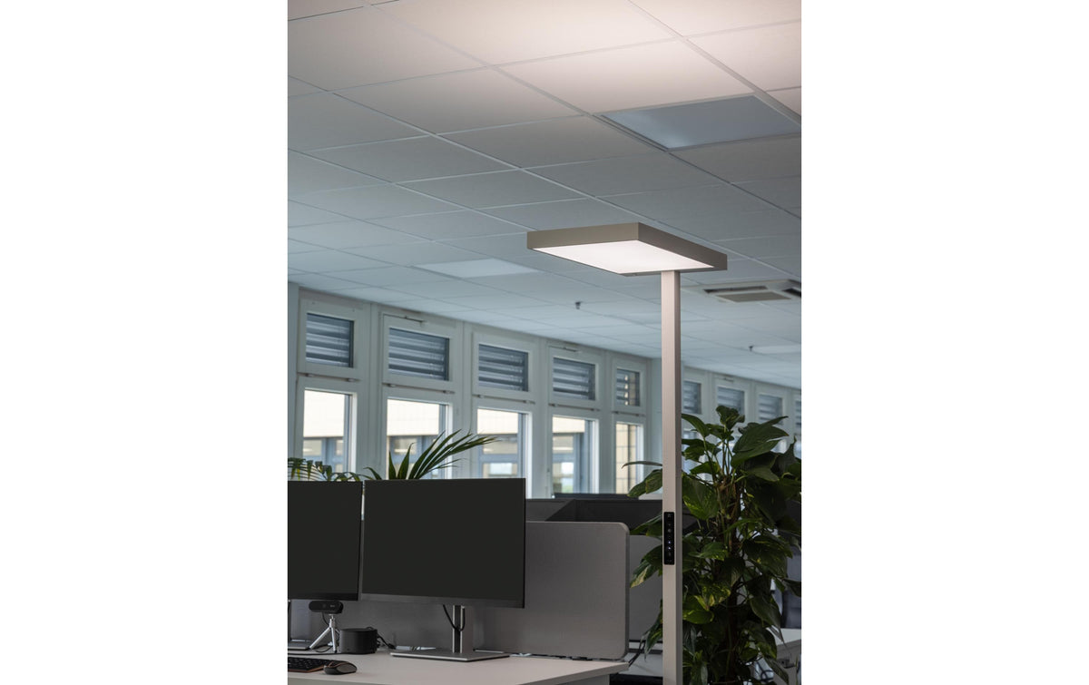 Office focus Stehleuchte LYS13000/100W – 13000 lm, 3000–5700 K, dimmbar, Bewegungssensor – Weiss