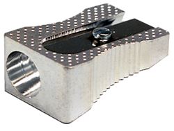 Dux Spitzer – für normale Farb- und Bleistifte – Metall – silber – keilförmig, griffig